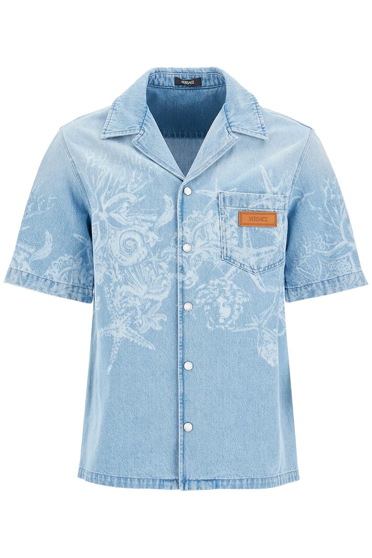 Versace-Camicia In Denim Americana Fit-Uomo