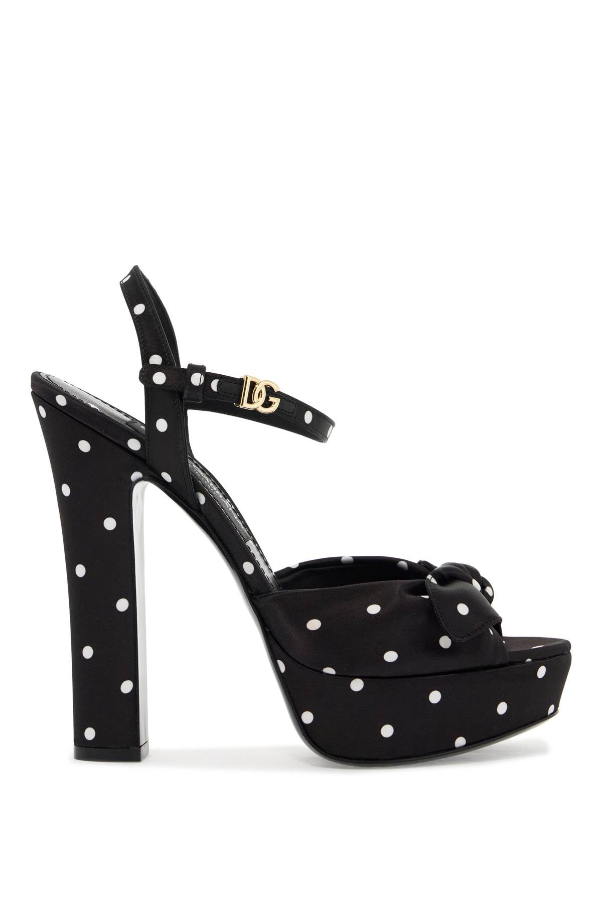 Dolce & Gabbana-Sandali Platform Keira In Raso A Pois-Donna