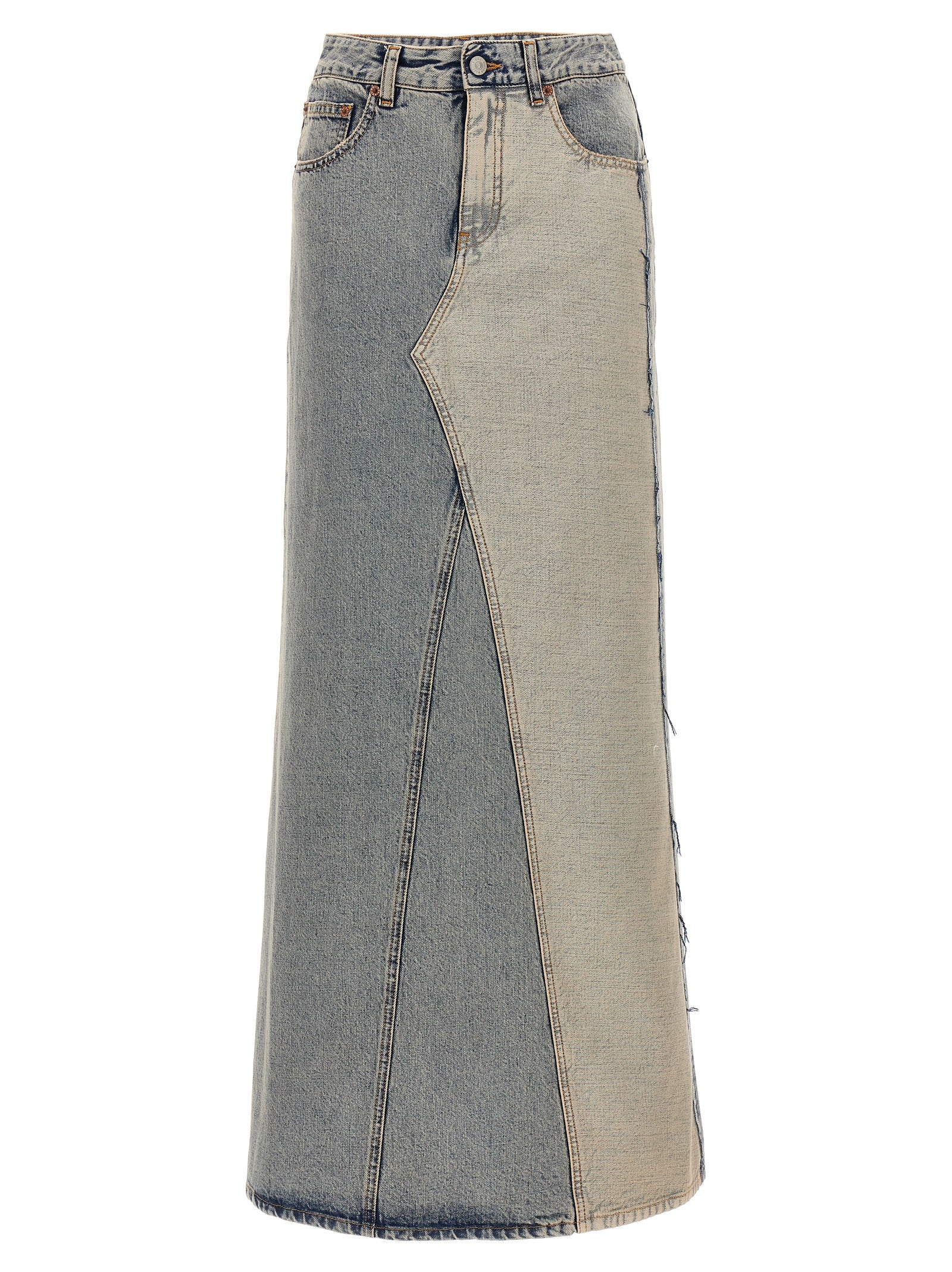 Mm6 Maison Margiela-Denim Long Skirt Gonne Blu-Donna