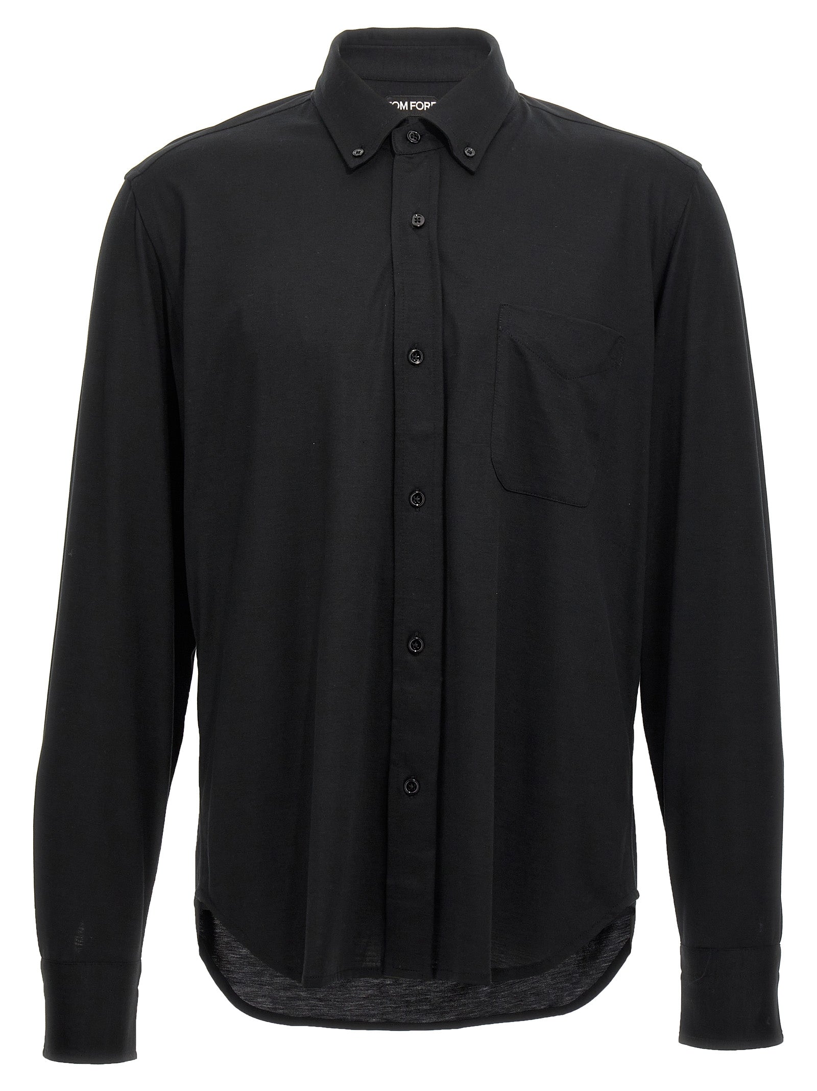 Tom Ford-Cotton Silk Shirt Camicie Nero-Uomo