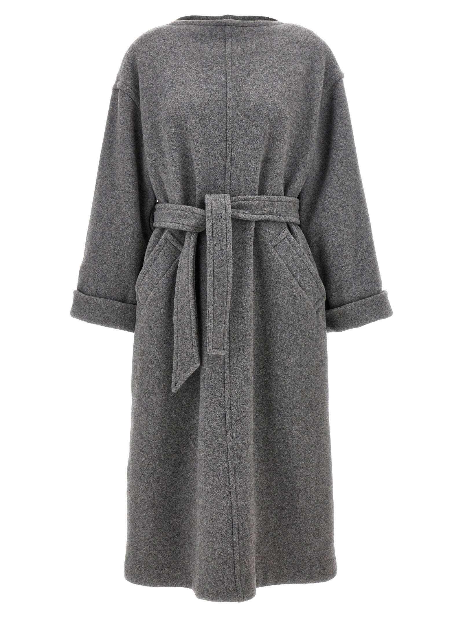 Mm6 Maison Margiela-Cloth Midi Dress Abiti Grigio-Donna