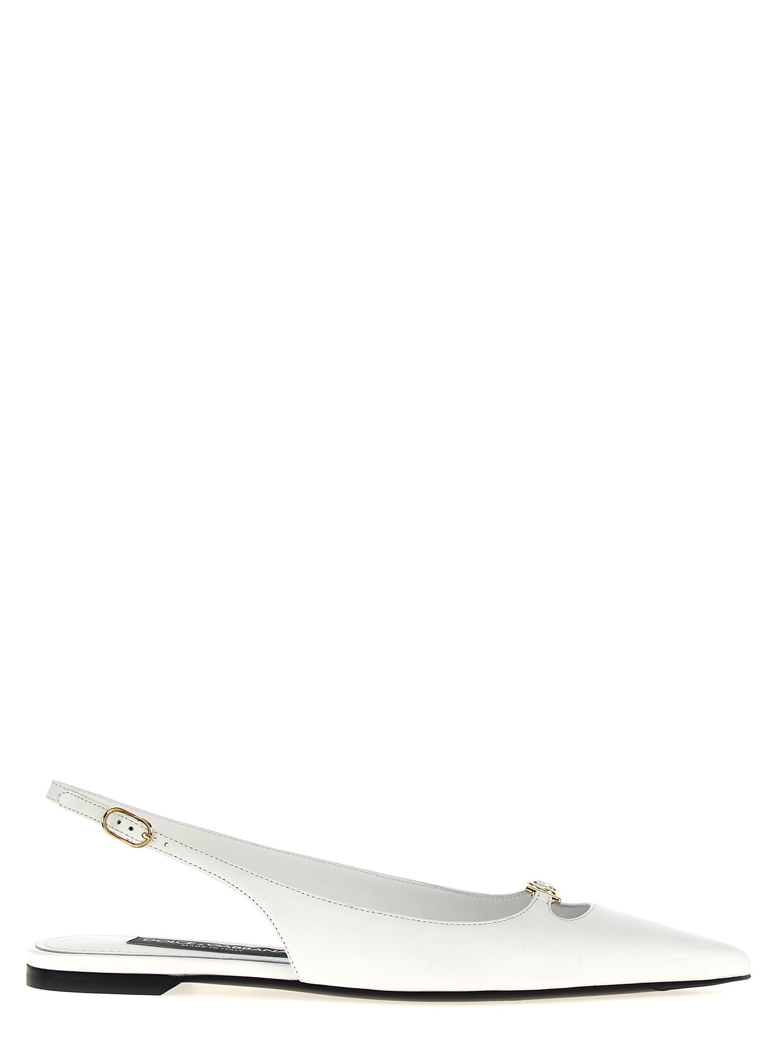 Dolce & Gabbana-Lollo Flat Shoes Bianco-Donna