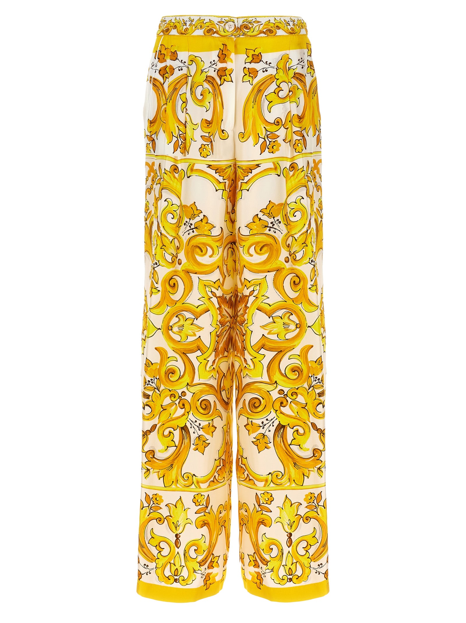 Dolce & Gabbana-Maiolica Pantaloni Giallo-Donna