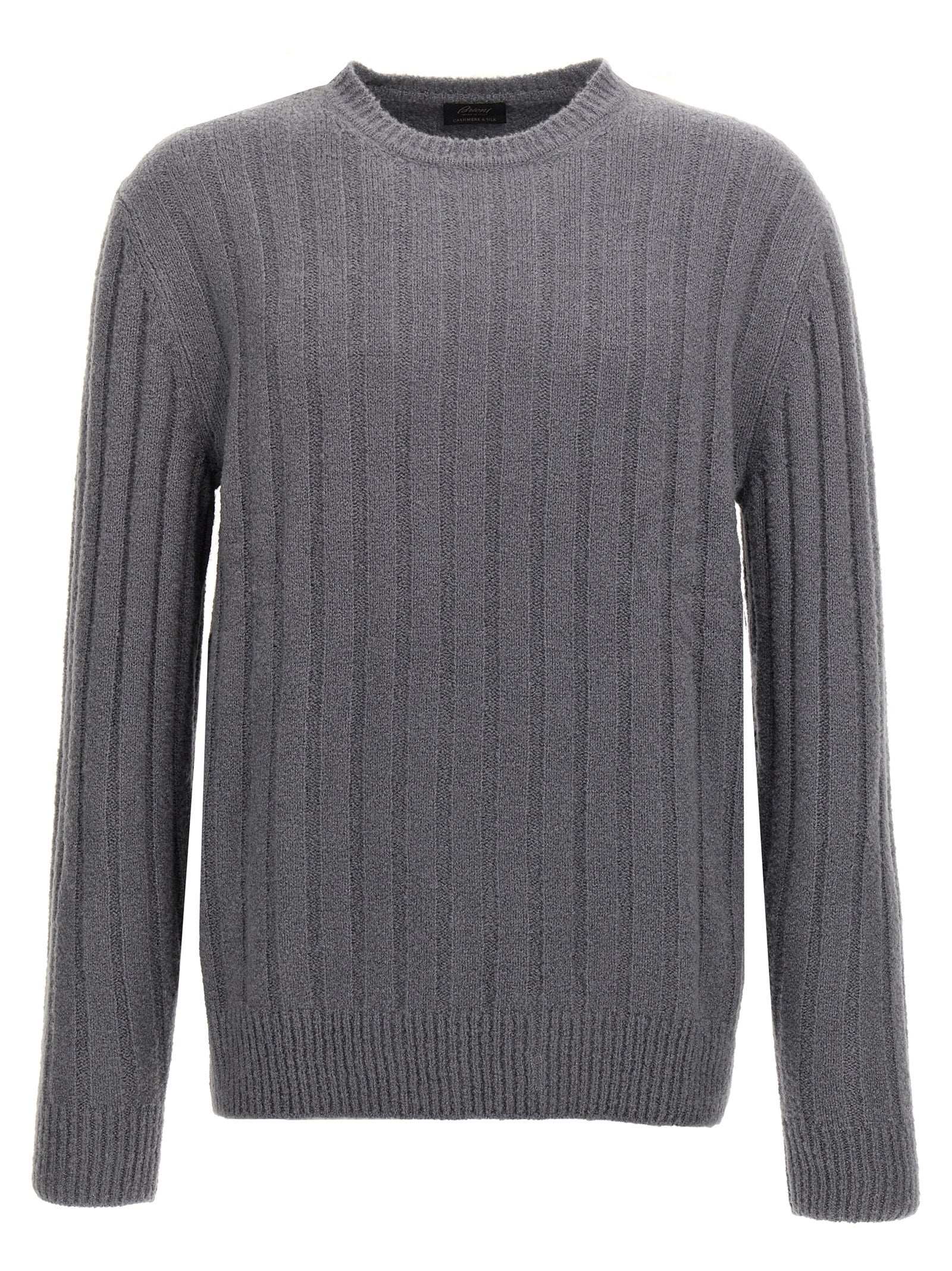 Brioni-Crewneck Sweater Maglioni Grigio-Uomo