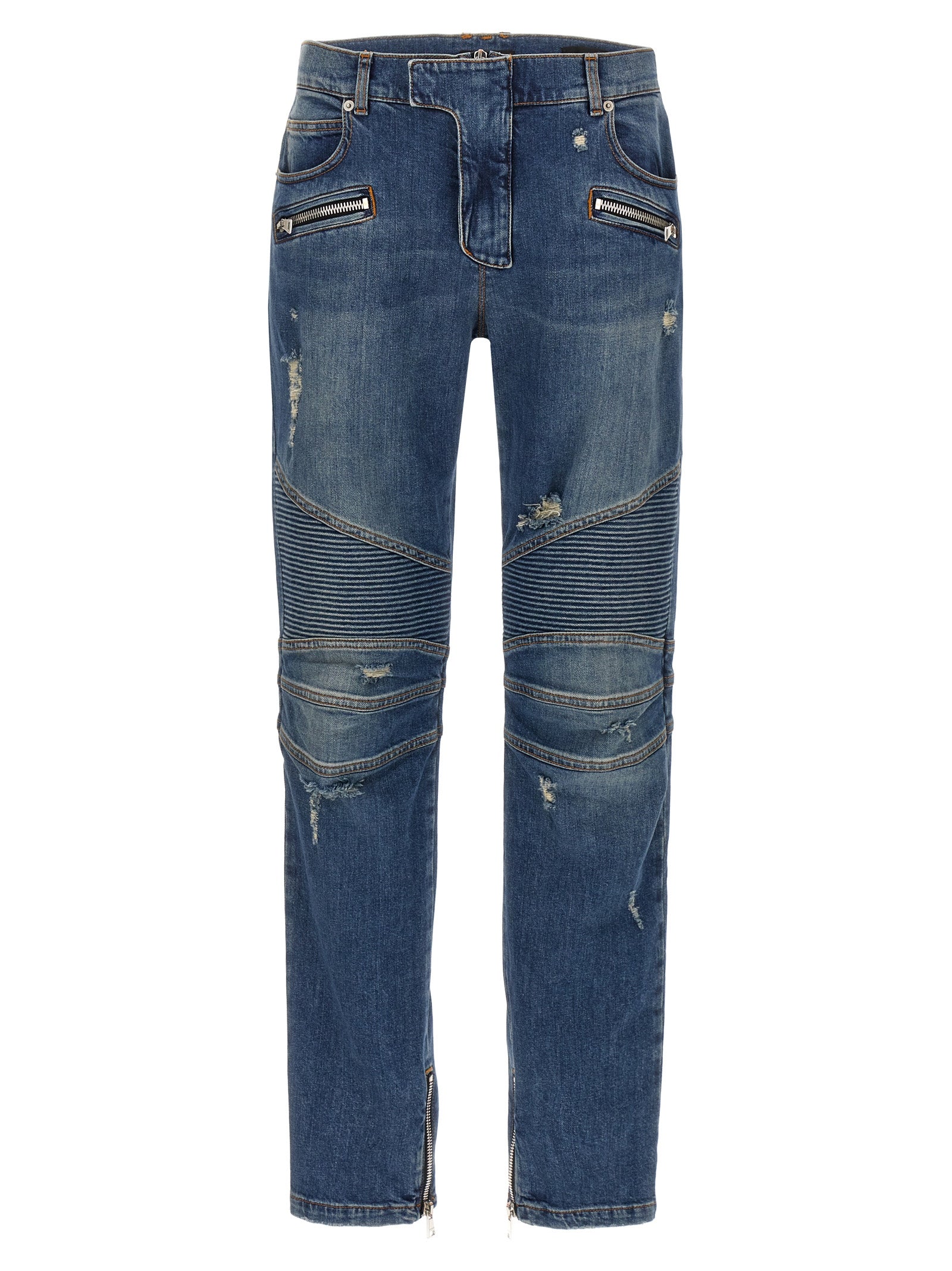 Balmain-Biker Jeans Blu-Uomo