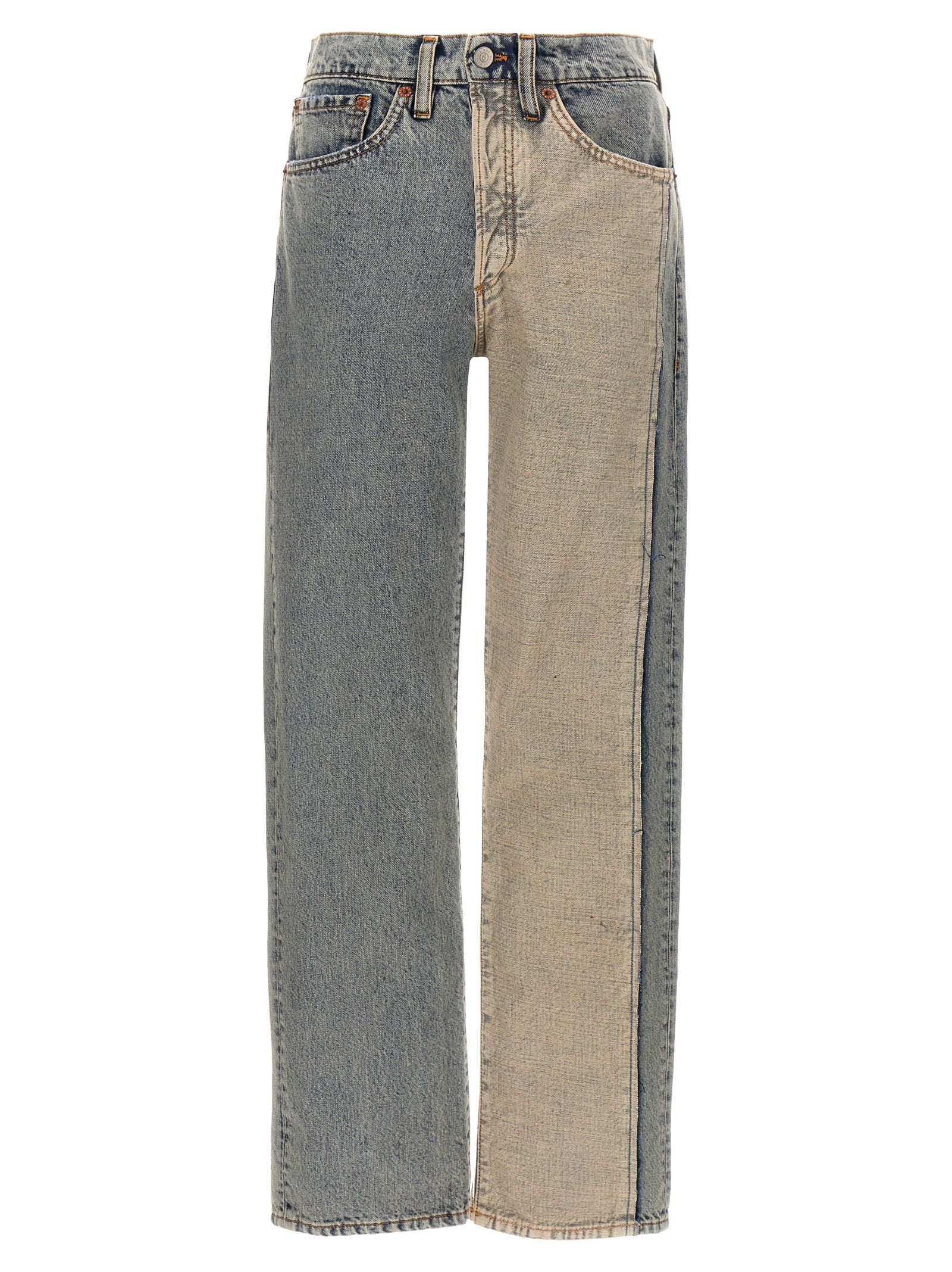 Mm6 Maison Margiela-Visible Stitching Jeans Celeste-Uomo