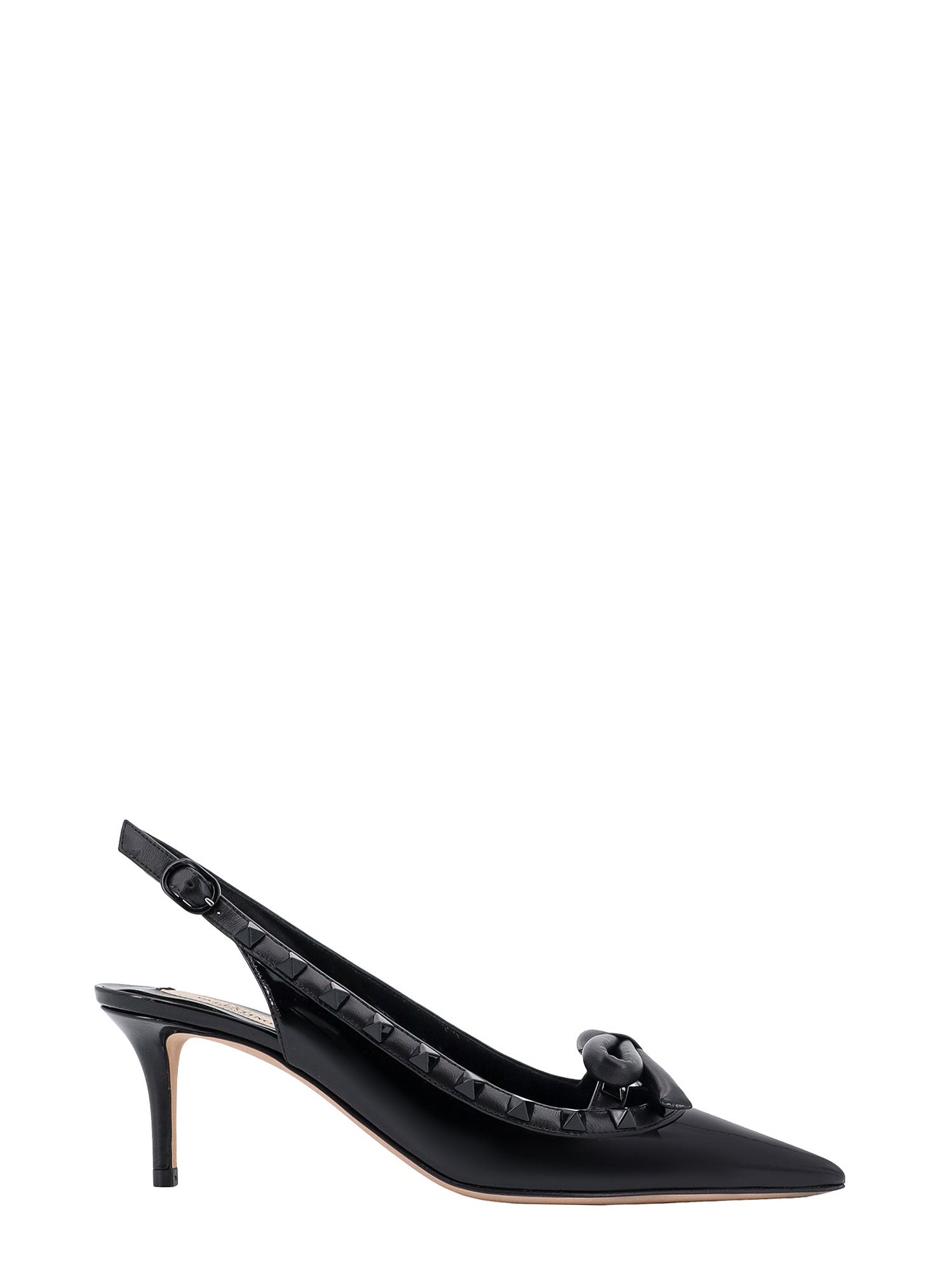 Valentino Garavani-Slingback in pelle verniciata con iconiche borchie-Donna