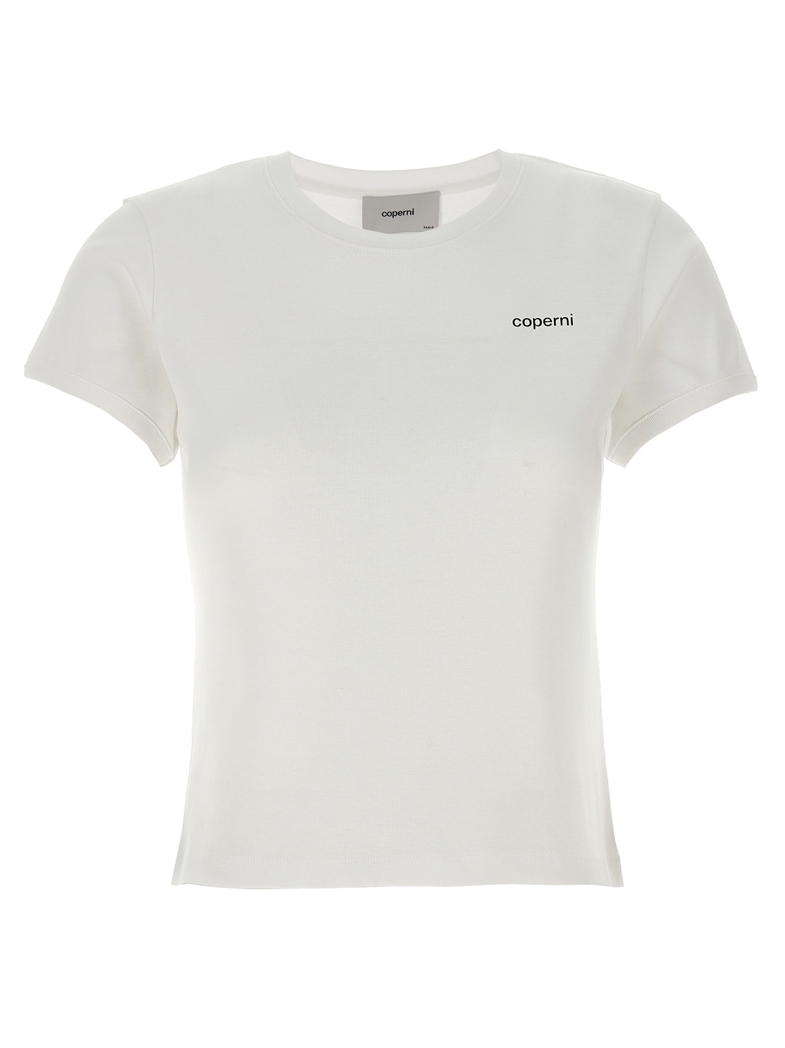 Coperni-Logo Print T Shirt Bianco-Donna