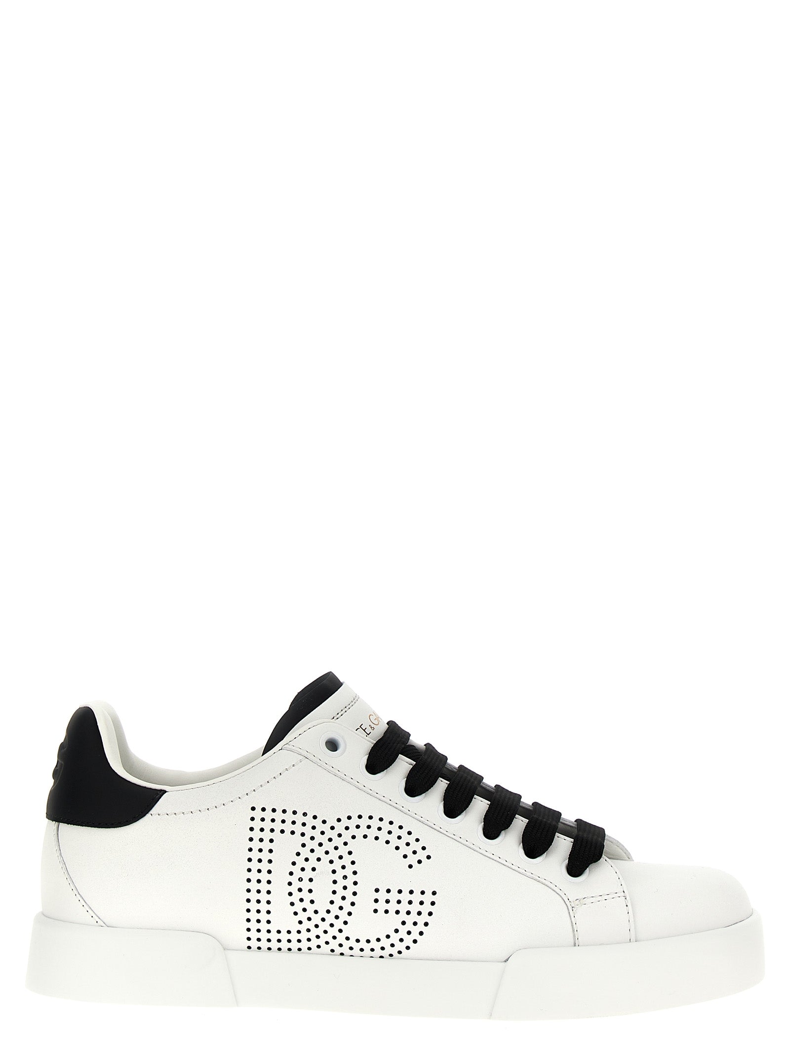 Dolce & Gabbana-Portofino Sneakers Bianco/Nero-Donna