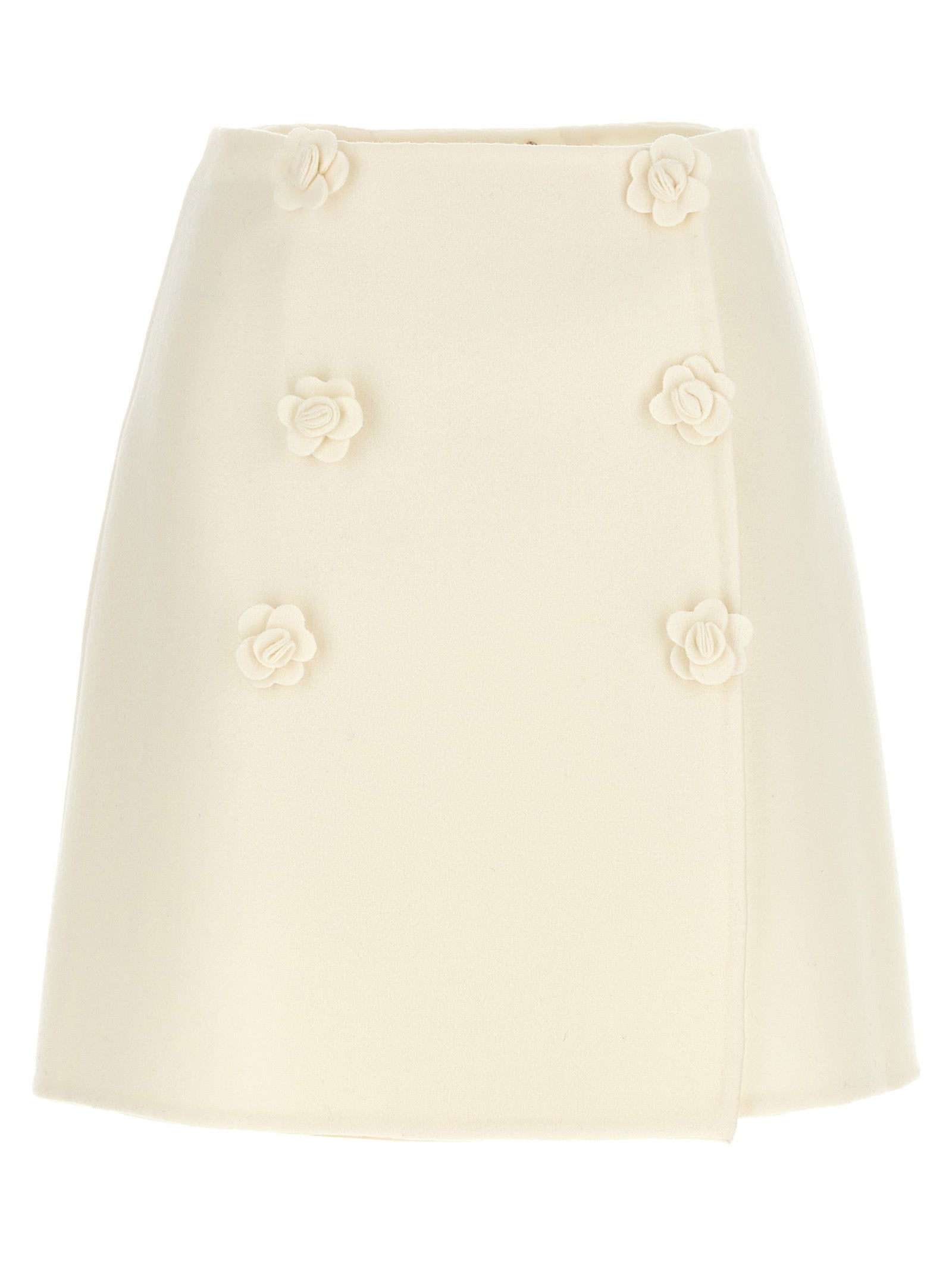 Ermanno Scervino-Flower Cloth Skirt Gonne Bianco-Donna