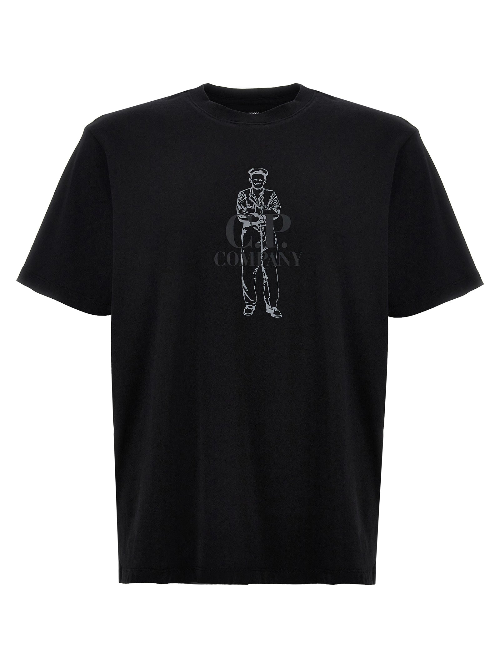 C. P. Company-British Sailor T Shirt Nero-Uomo