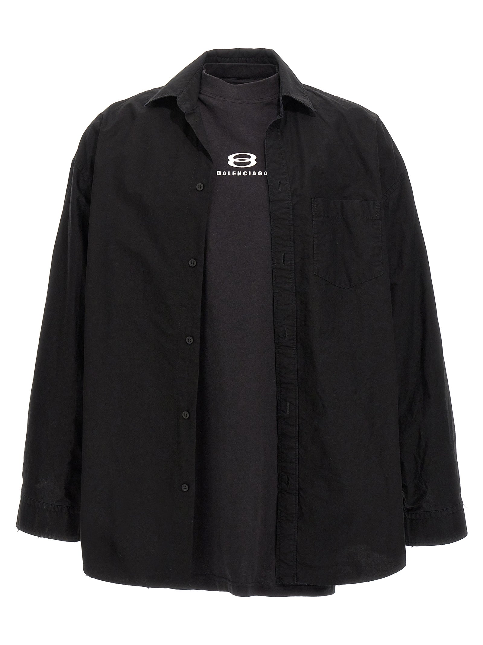 Balenciaga-Layered Unity Sports Icon Camicie Nero-Uomo