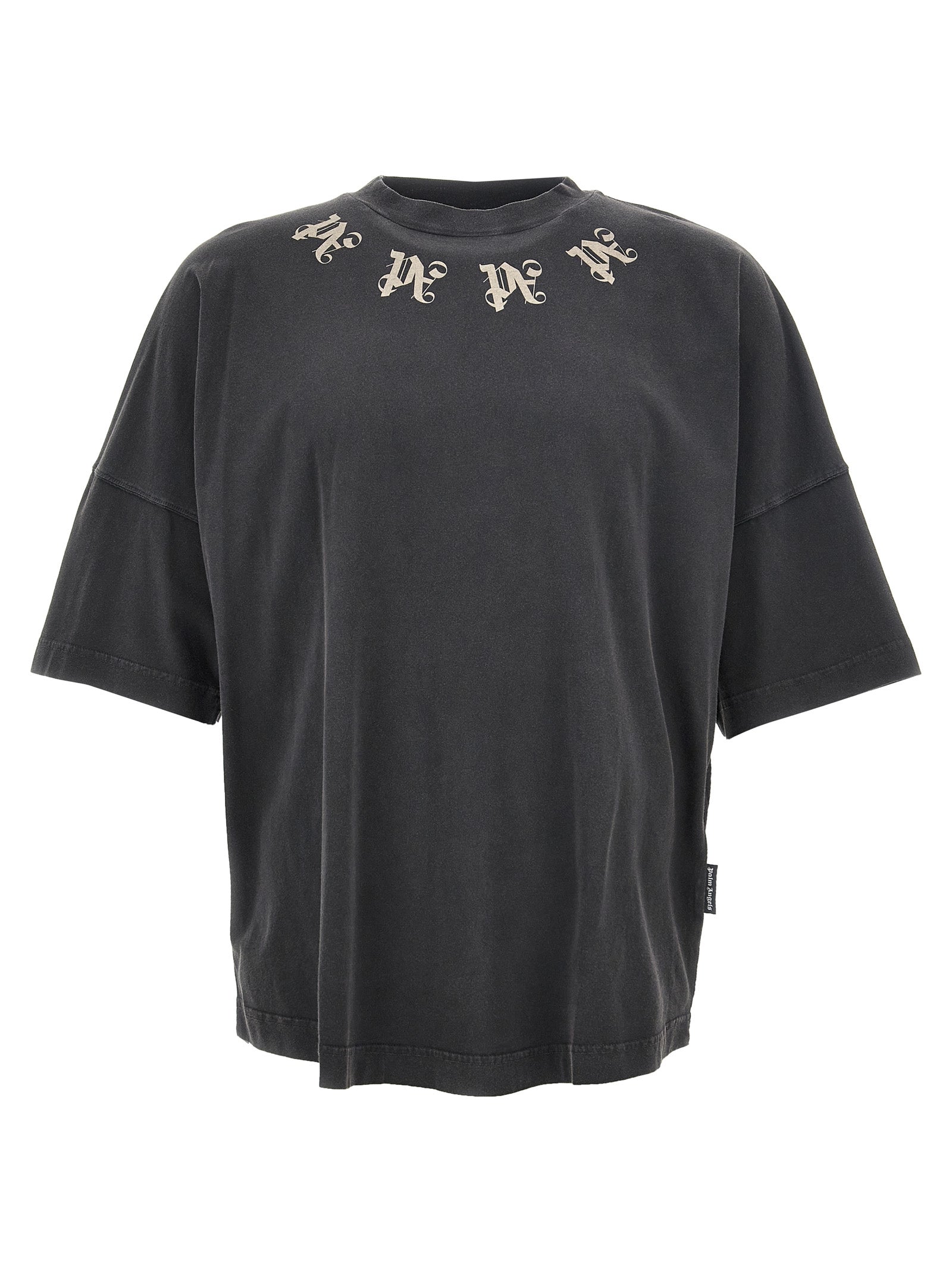 Palm Angels-Statement Monogram T Shirt Nero-Uomo