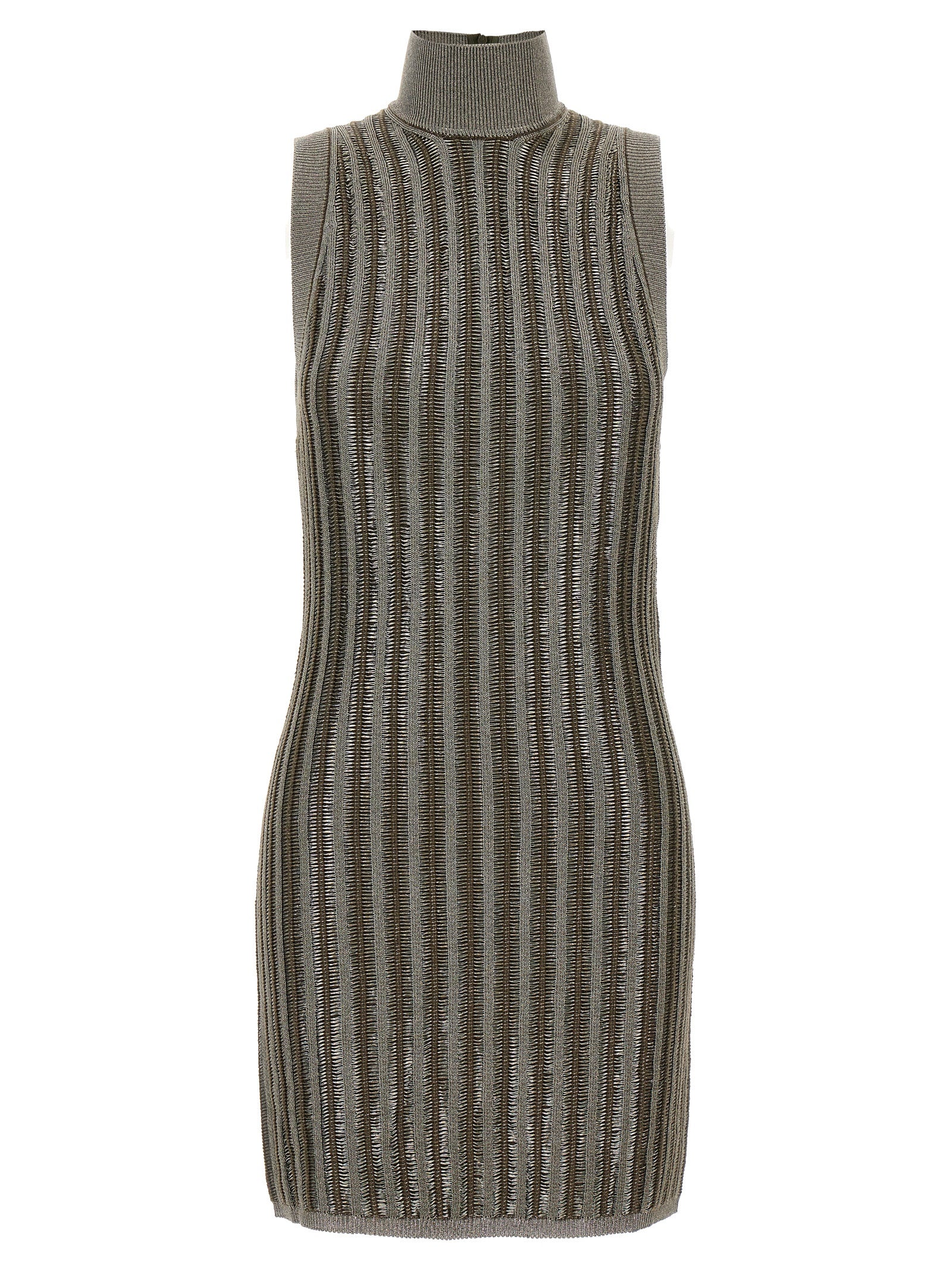 Tom Ford-Laminated Knit Dress Abiti Verde-Donna