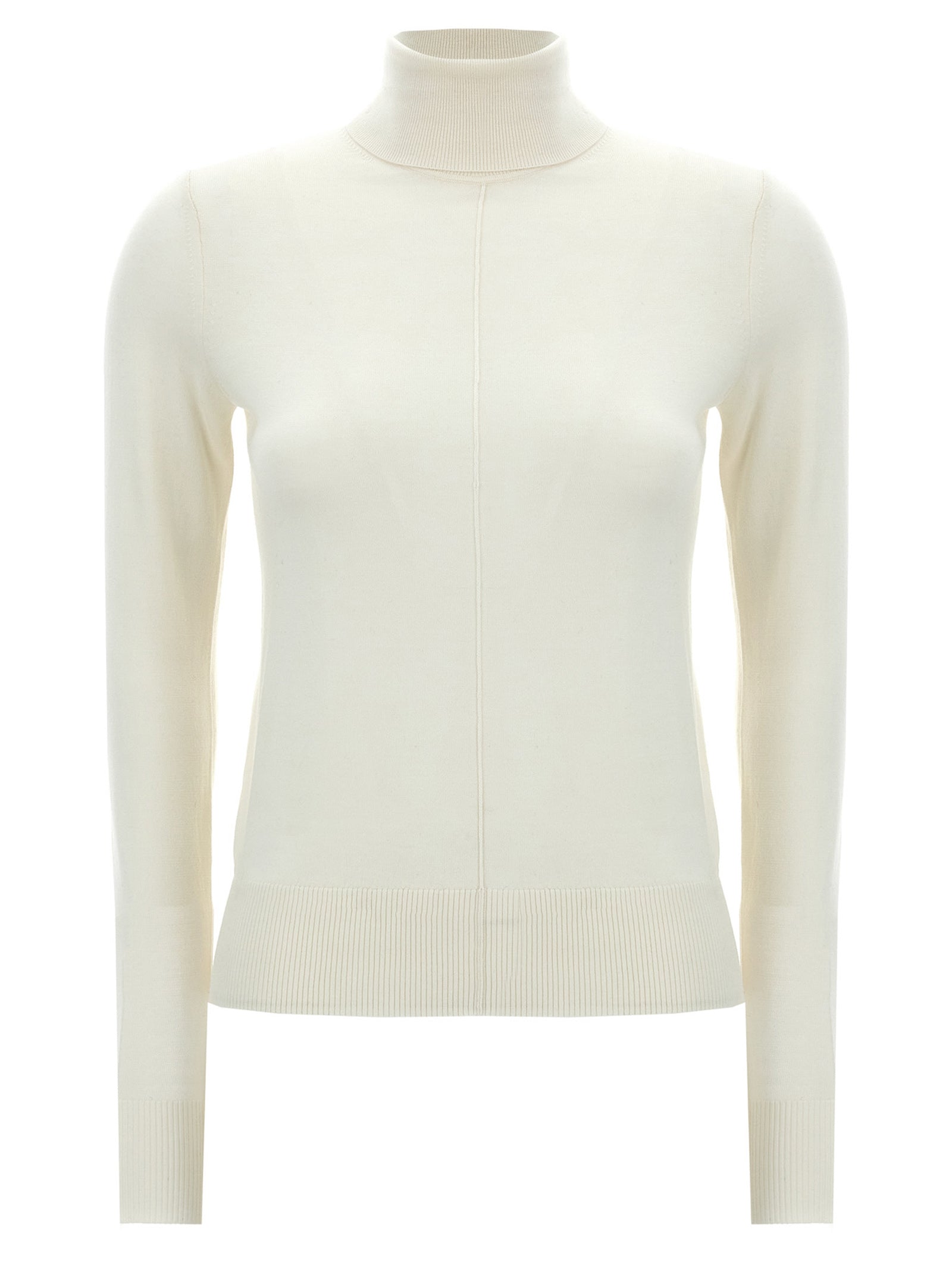 Chloé-Logo Embroidery Turtleneck Sweater Maglioni Bianco-Donna