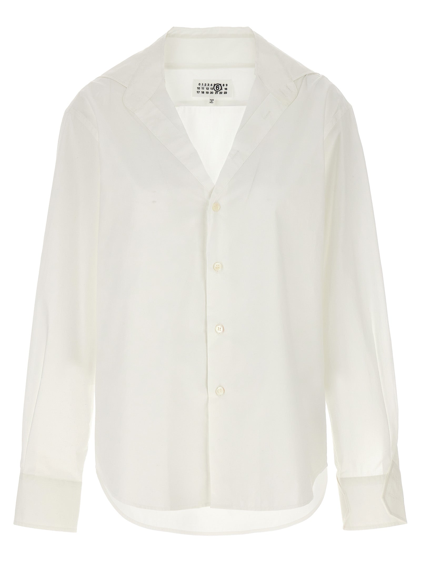 Mm6 Maison Margiela-V-Neck Shirt Camicie Bianco-Donna