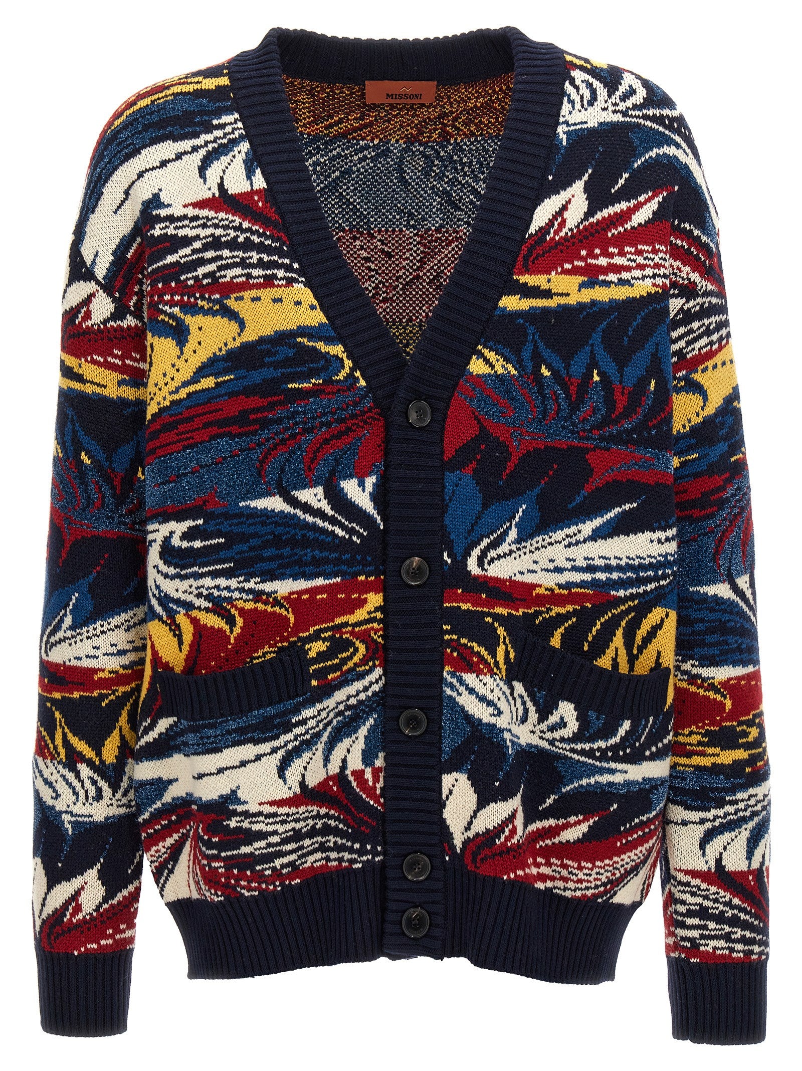 Missoni-Jacquard Patterned Cardigan Maglioni Multicolor-Uomo