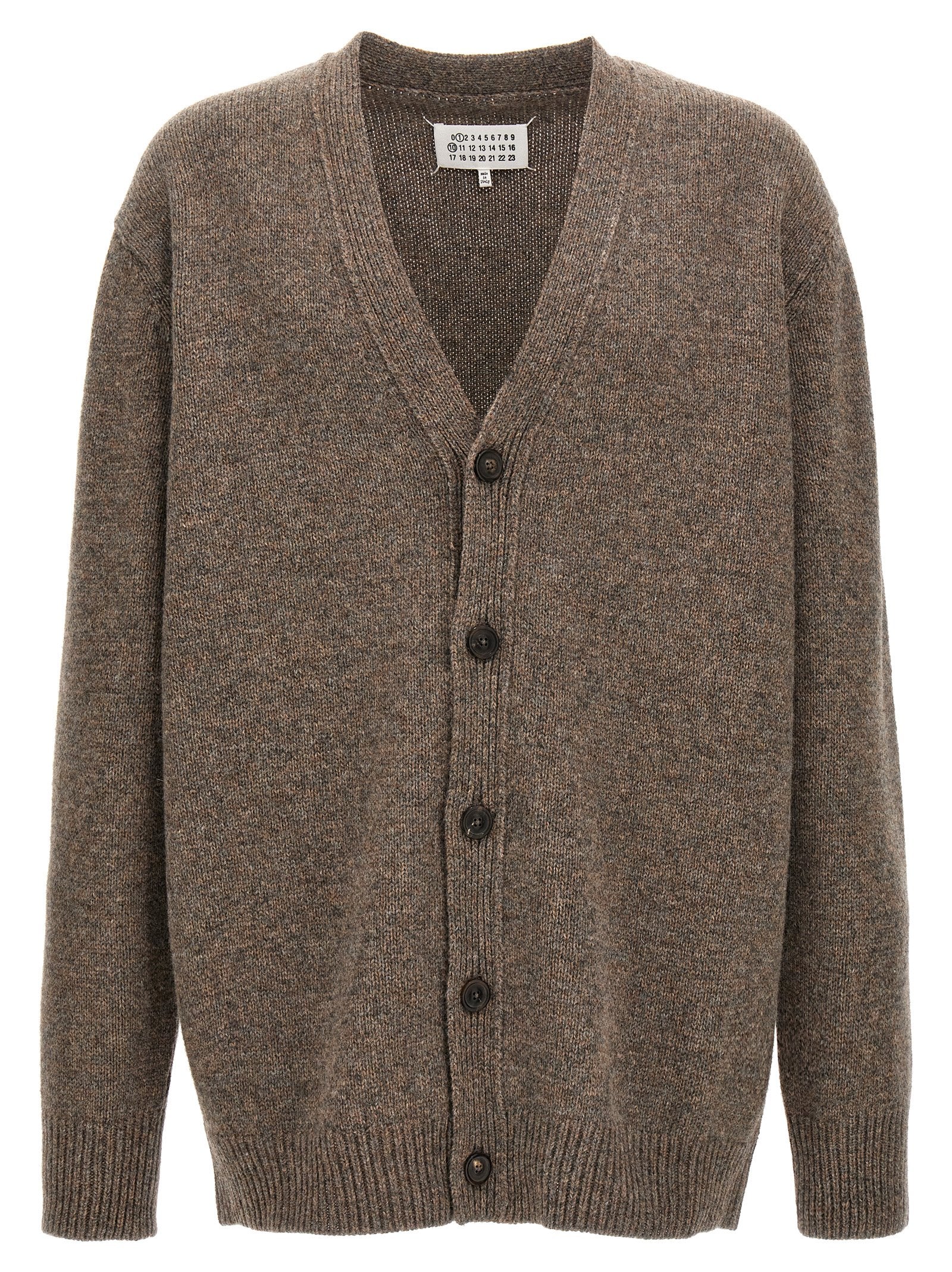 Maison Margiela-Wool Cardigan Maglioni Beige-Uomo