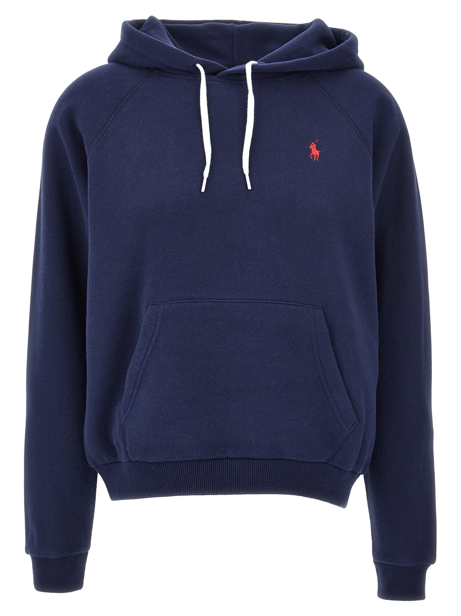 Polo Ralph Lauren-Logo Embroidery Hoodie Felpe Blu-Donna