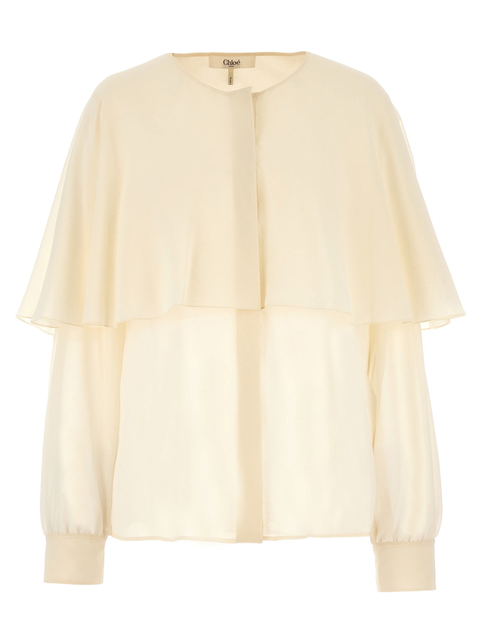 Chloé-Cape Shirt Camicie Bianco-Donna