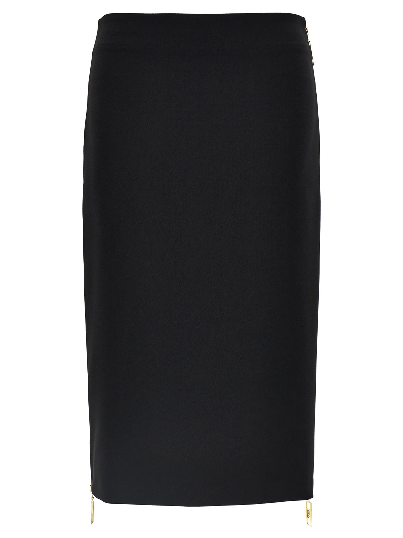 Elisabetta Franchi-Zip Skirt Gonne Nero-Donna