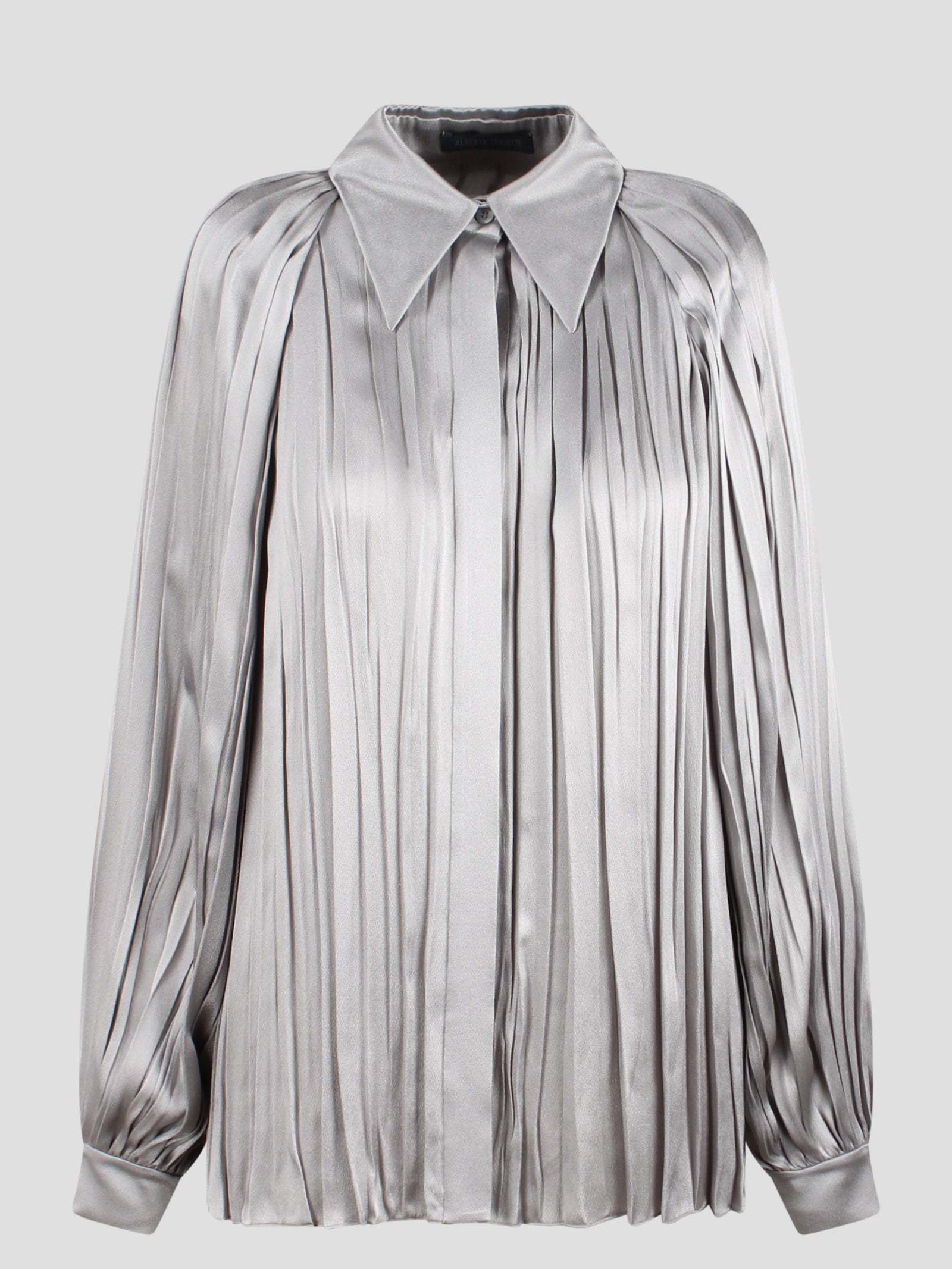 Alberta Ferretti-Satin pleated shirt-Donna