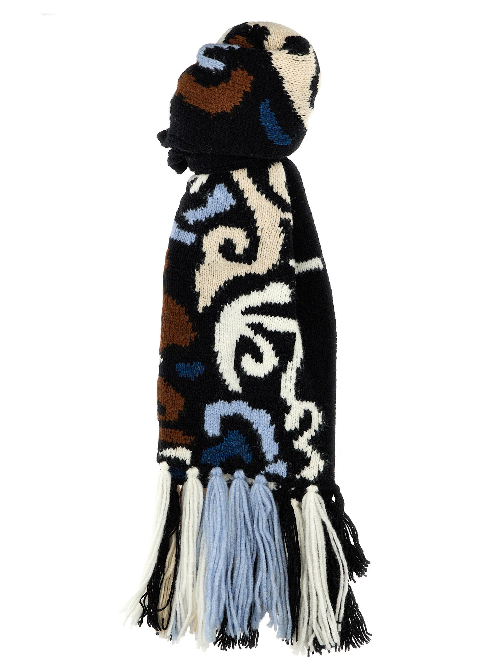 Ermanno Scervino-Maxi Fringed Scarf Sciarpe Multicolor-Donna