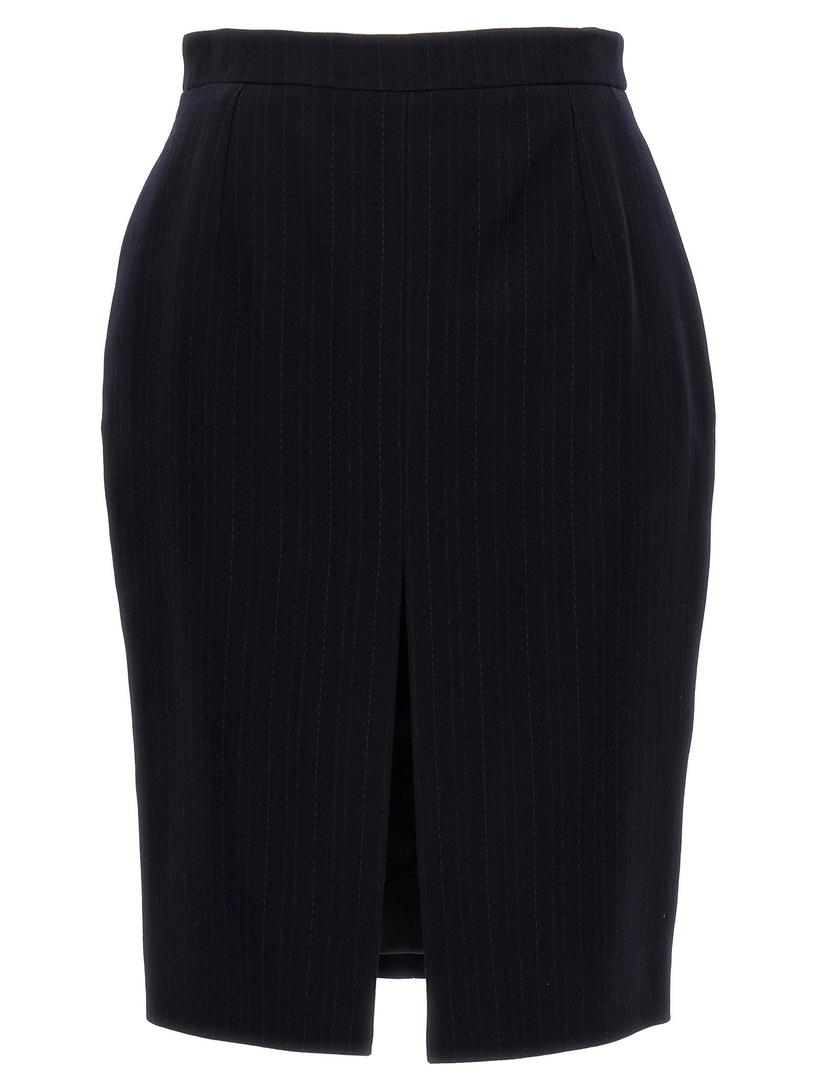 Saint Laurent-Slit Pencil Skirt Gonne Grigio-Donna