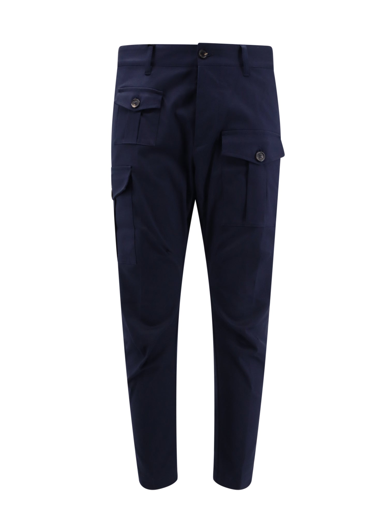 Dsquared2-Pantalone cargo in cotone con patch logo-Uomo