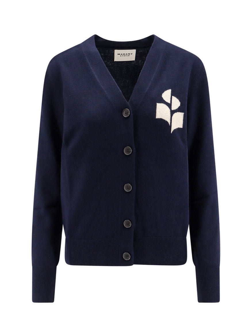 Marant Etoile-Cardigan in cotone e lana con effetto melange-Donna