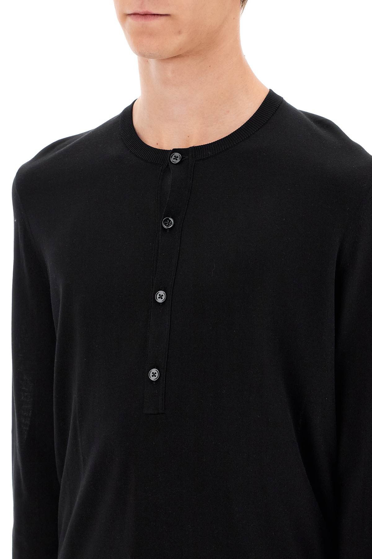 Tom Ford-Pullover In Seta Con Scollo Henley-Uomo