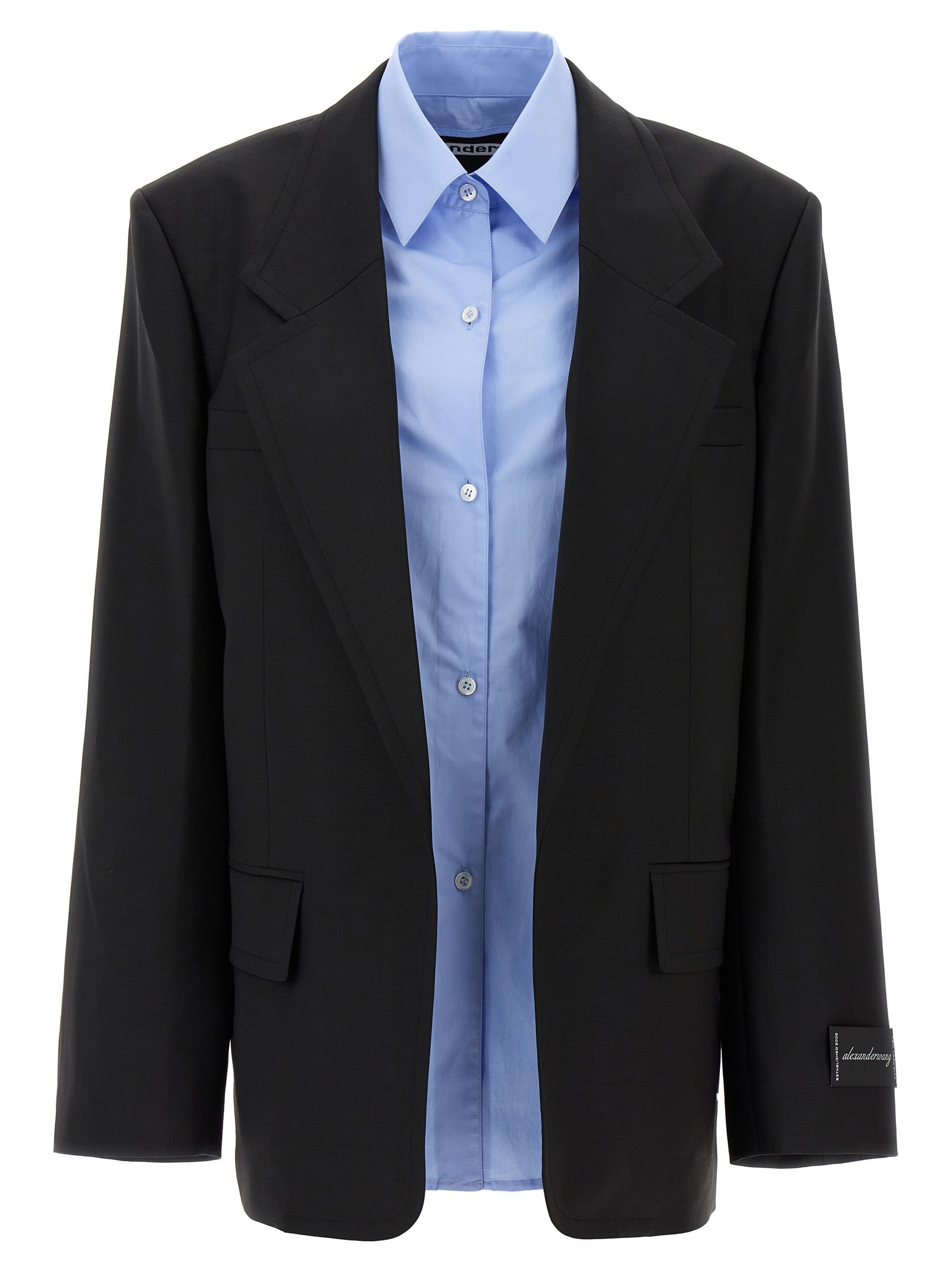 Alexander Wang-Shirt Insert Blazer Blazer And Suits Nero-Donna