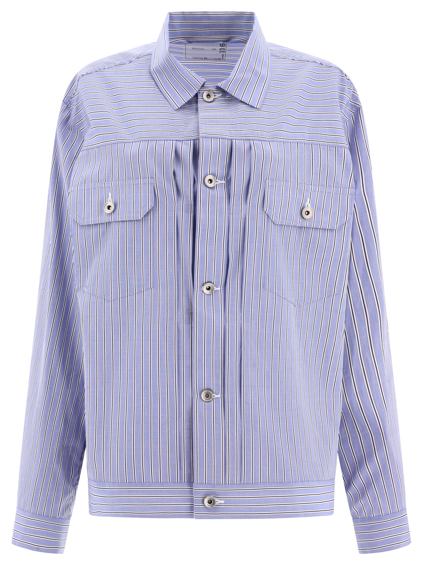 Sacai-Thomas Mason Shirts Celeste-Uomo