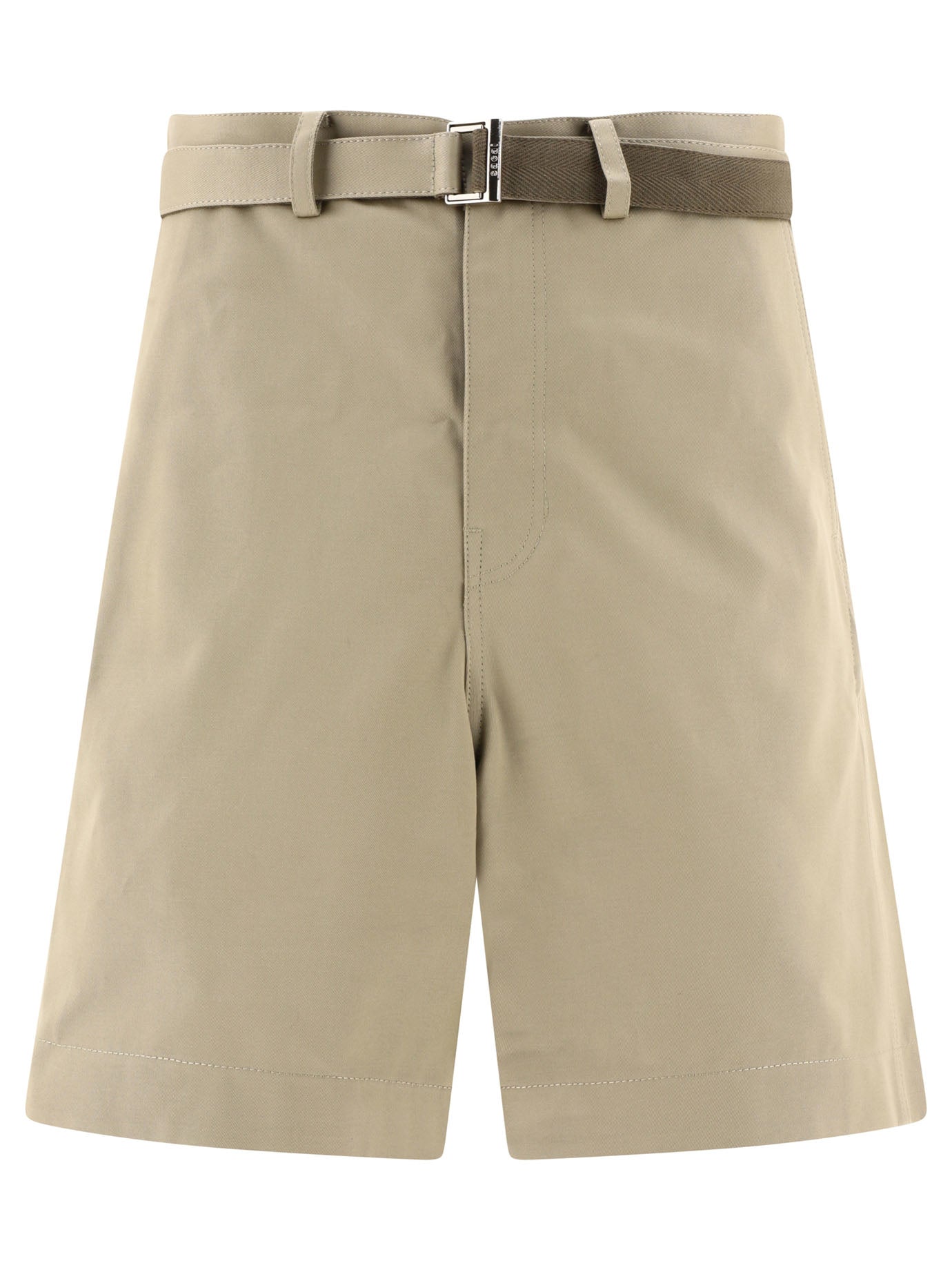 Sacai-Belted Chino S Short Beige-Uomo