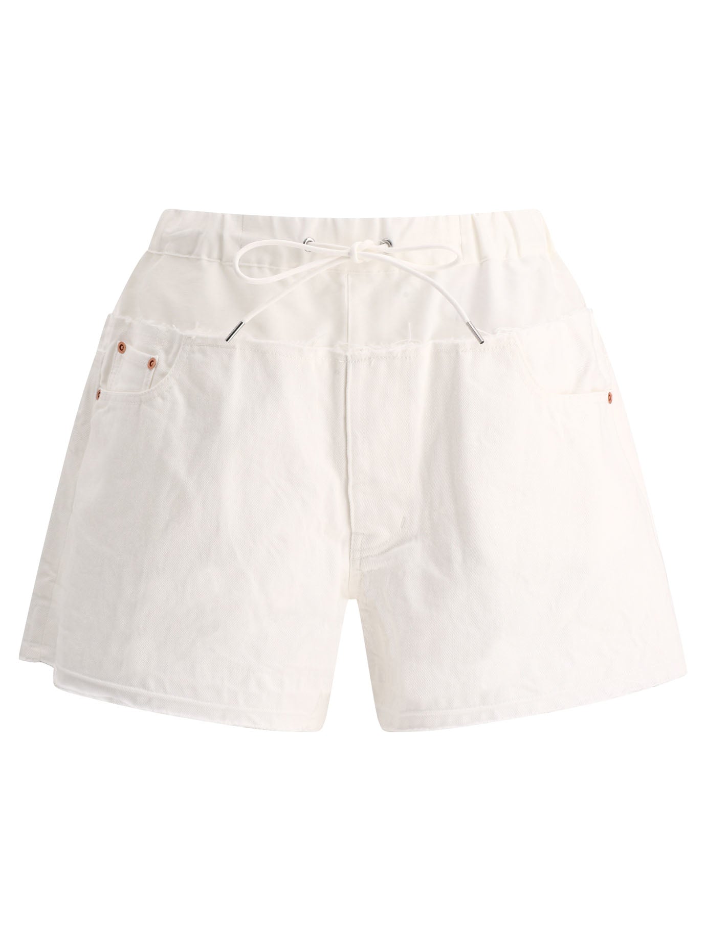 Sacai-S With Nylon Inserts Short Bianco-Donna