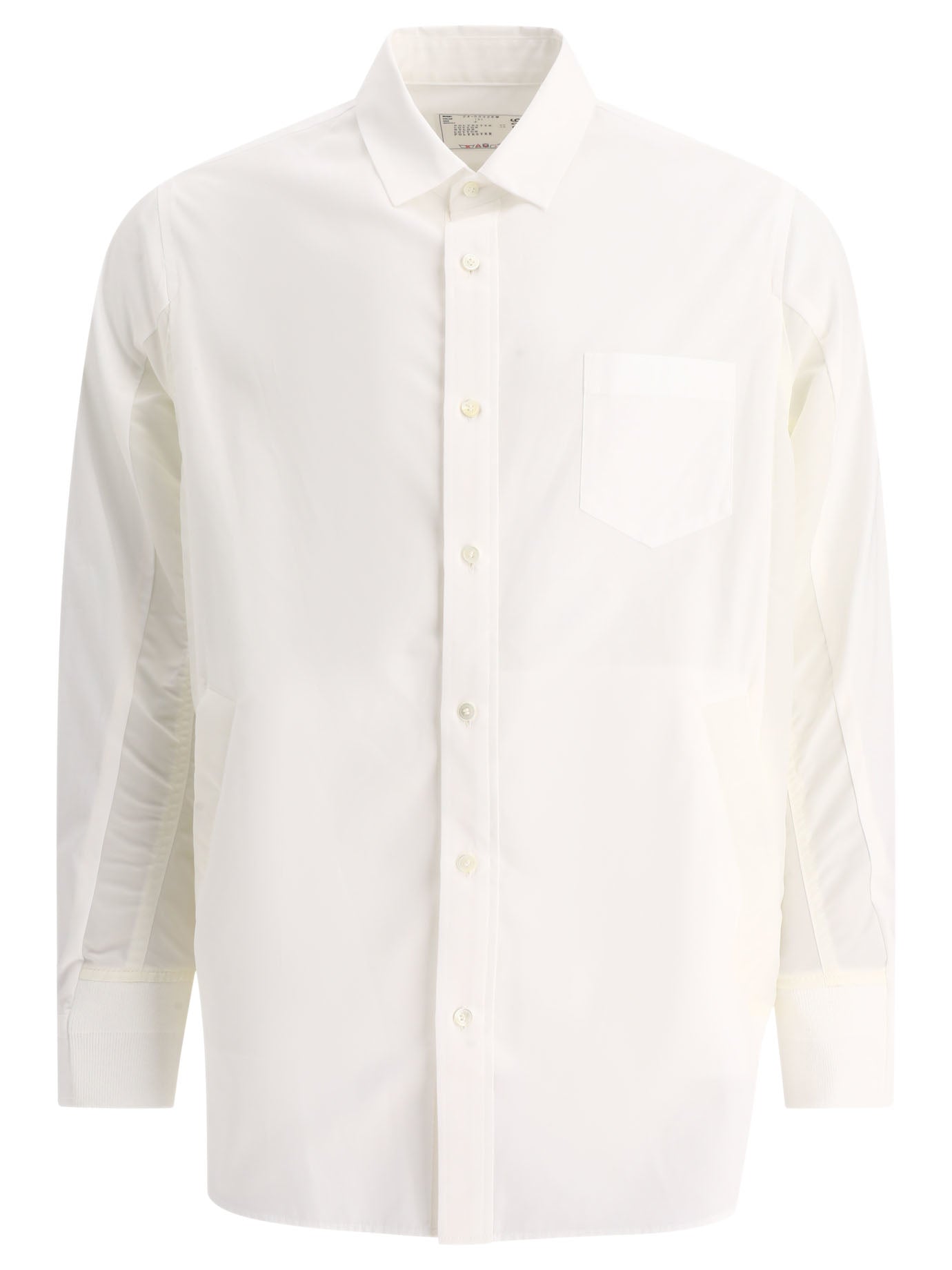 Sacai-Poplin Shirt Shirts Bianco-Uomo