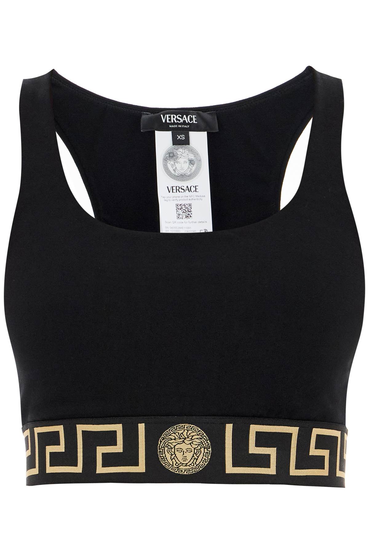 Versace-Reggiseno Sportivo Con Banda Greca-Donna