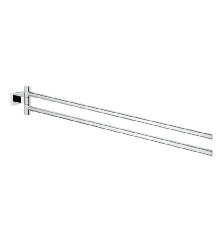 Grohe 40624001 Essentials Cube 1-1/8 Inch Wall Mount Double Towel Bar