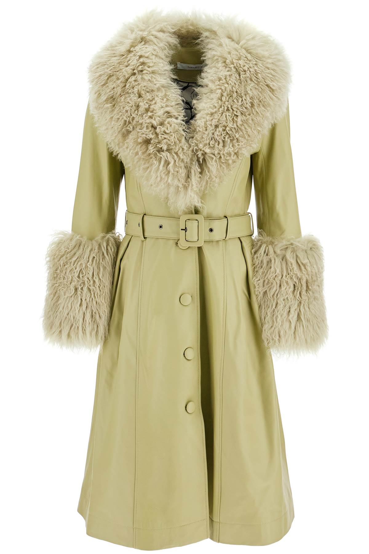 Saks Potts-Cappotto Lungo Foxy In Pelle E Shearling-Donna