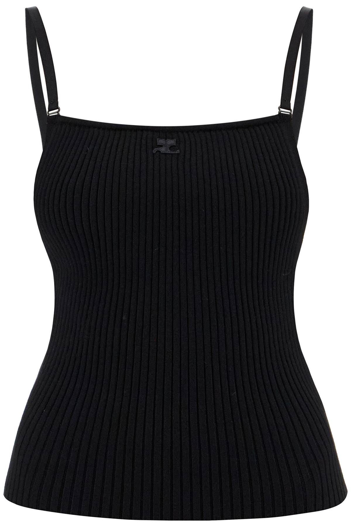 Courreges-Top Smanicato A Costine-Donna