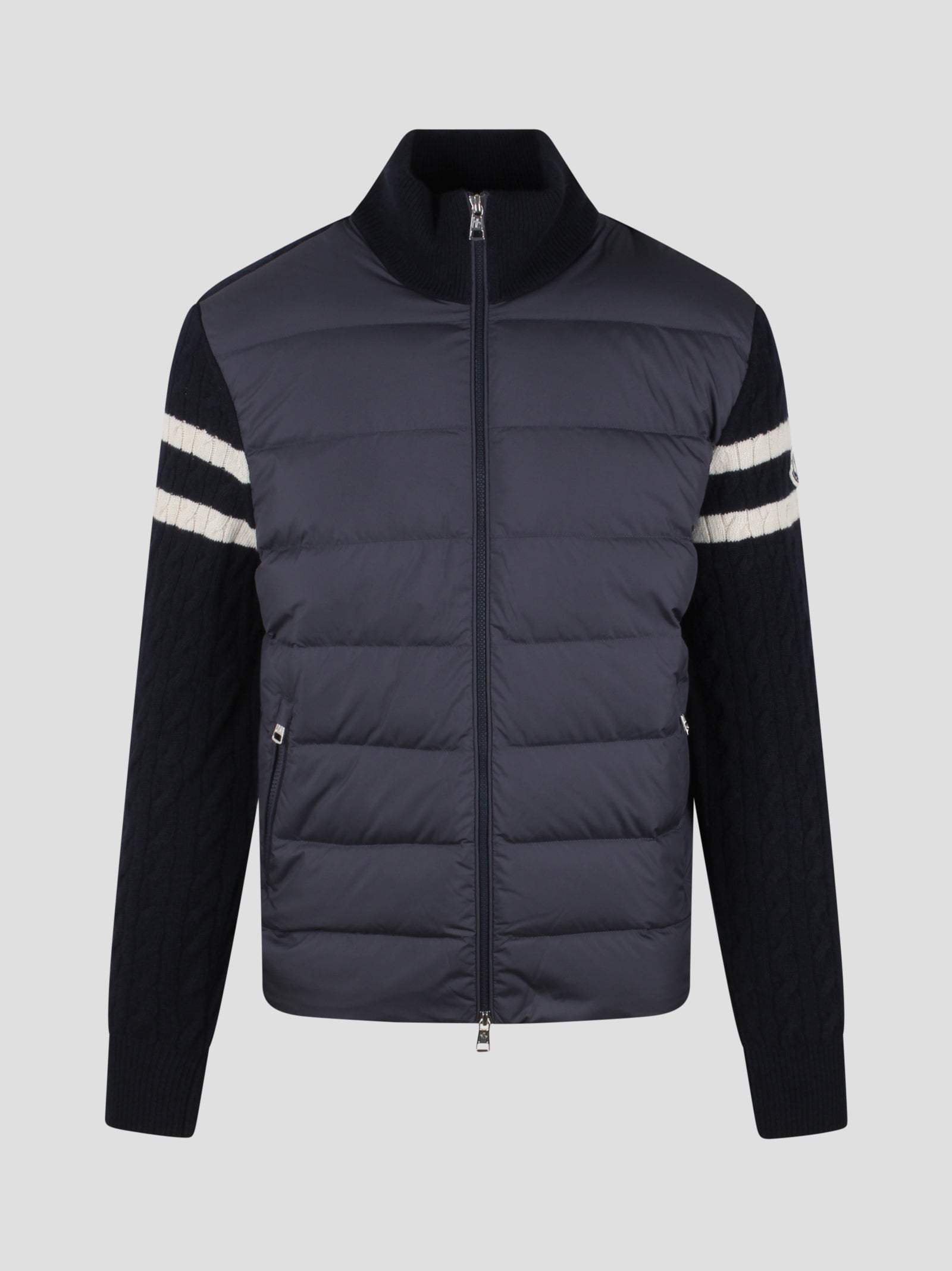 Moncler-Padded wool zip-up cardigan-Uomo