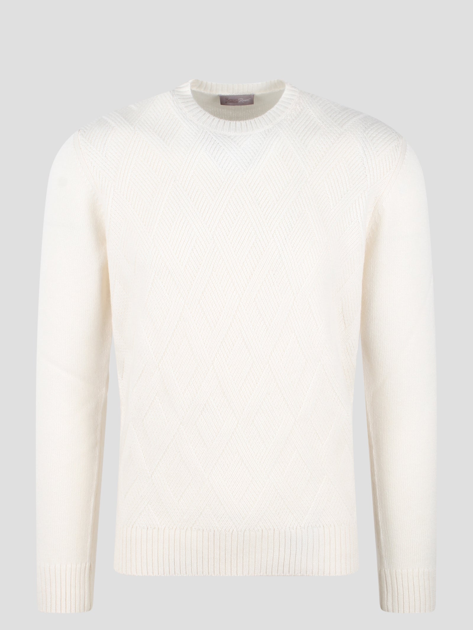 Herno-Herringbone plain cashmere resort sweater-Uomo