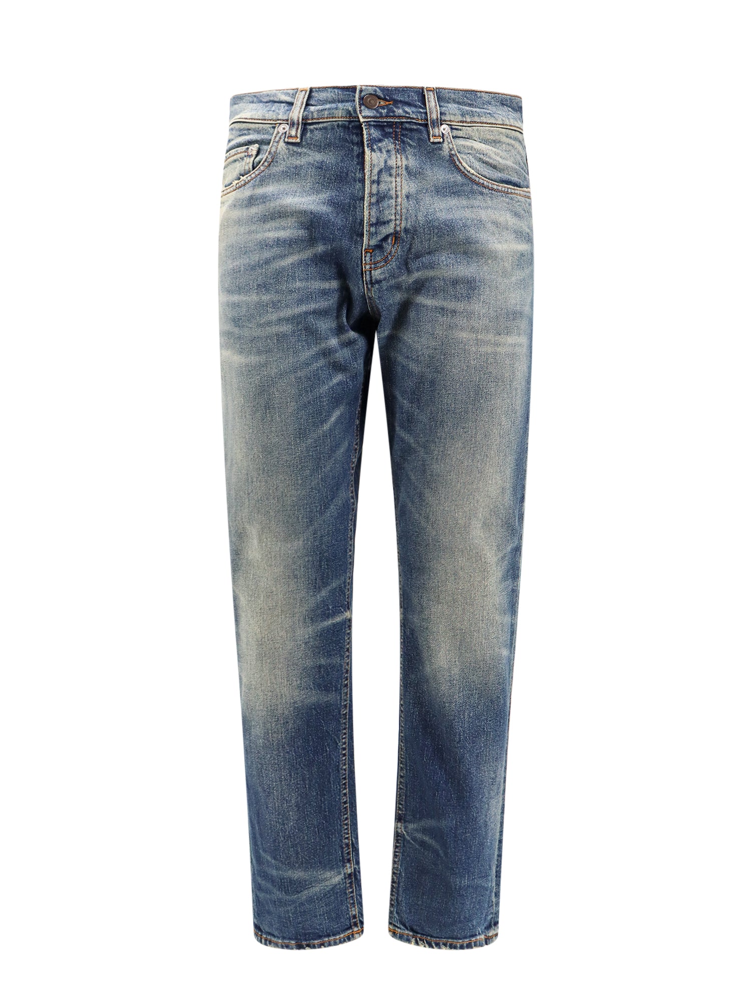 Haikure-Jeans in cotone con patch logo posteriore-Uomo