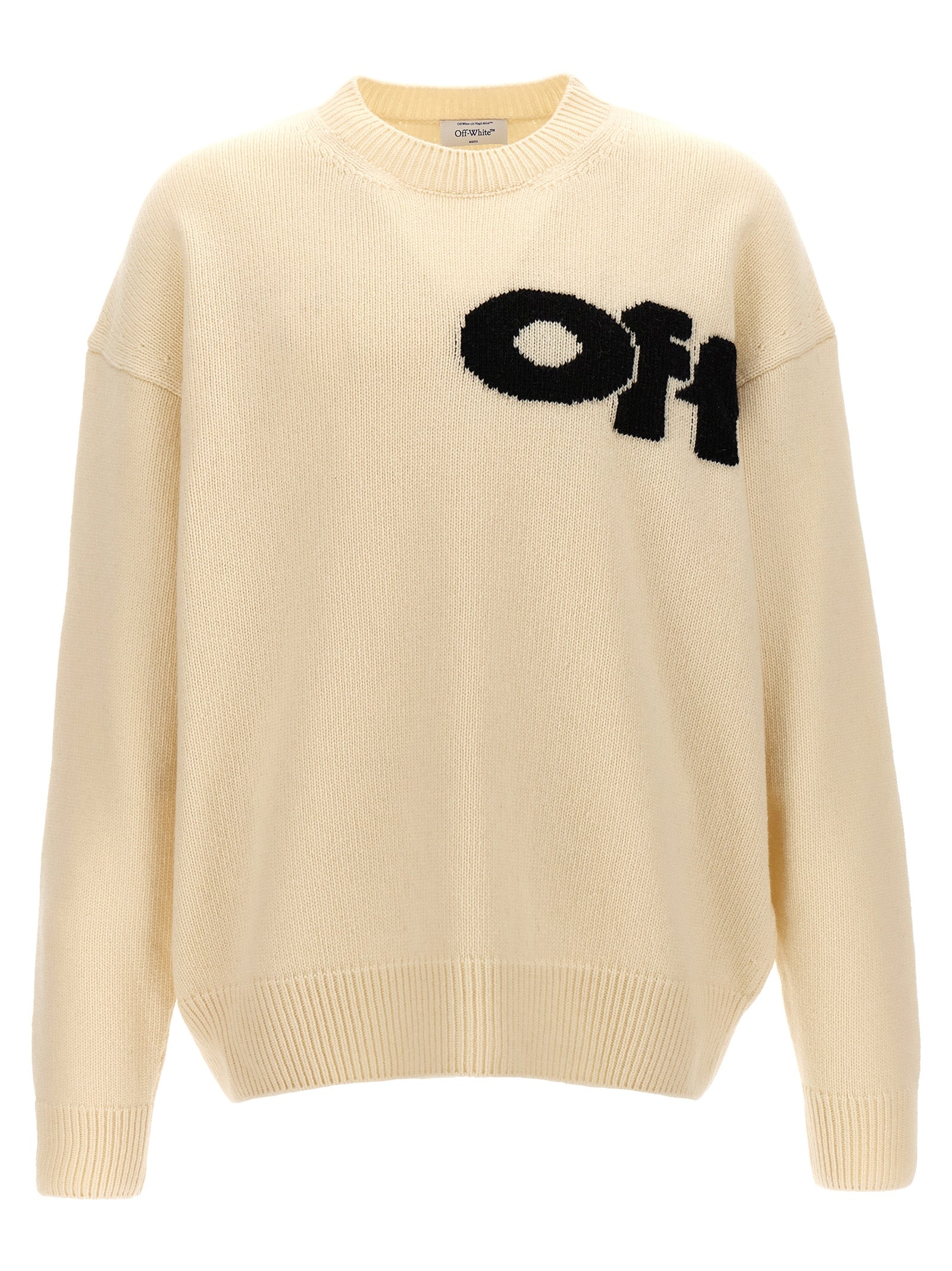 Off-White-Shared Logo Maglioni Bianco/Nero-Uomo