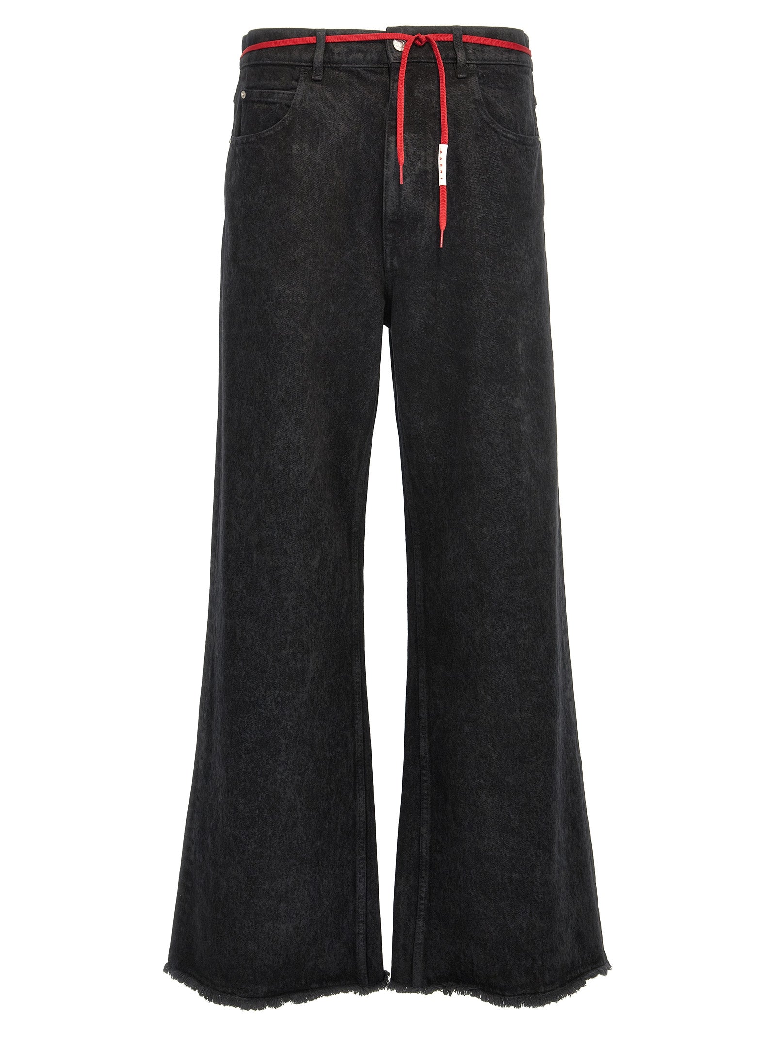 Marni-Marble Dyed Jeans Nero-Uomo