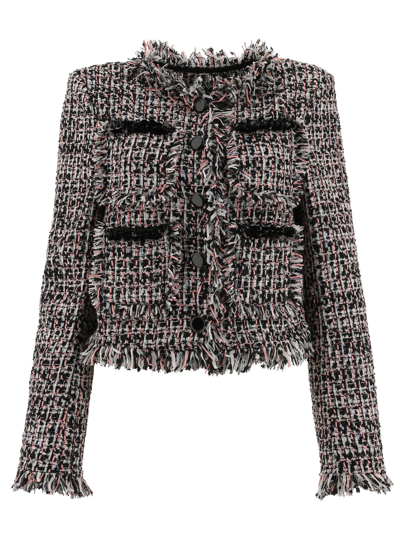 Self-Portrait-Bouclé Jacket Giacche Nero-Donna