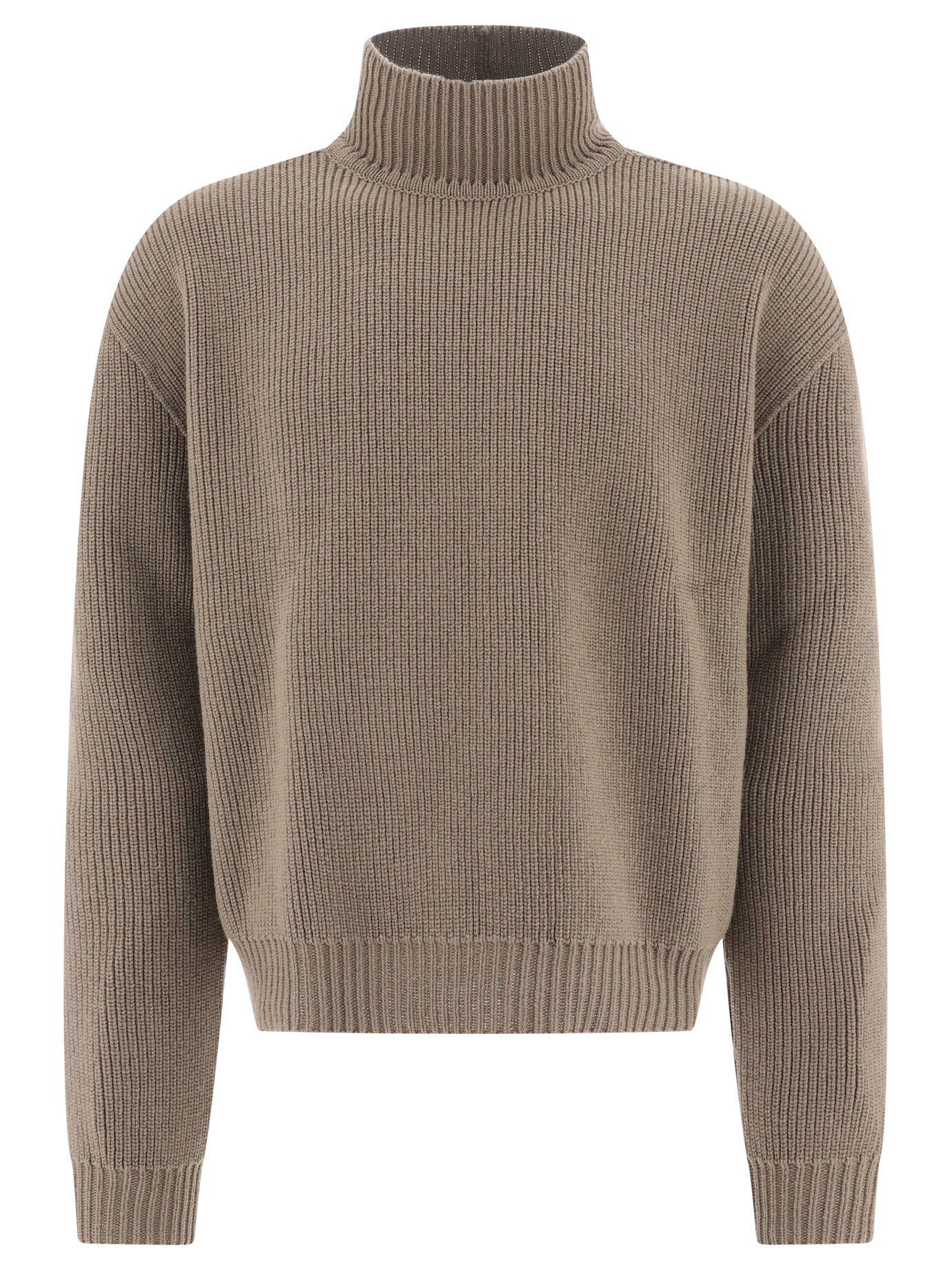 Rick Owens-Ribbed Sweater Knitwear Verde-Uomo