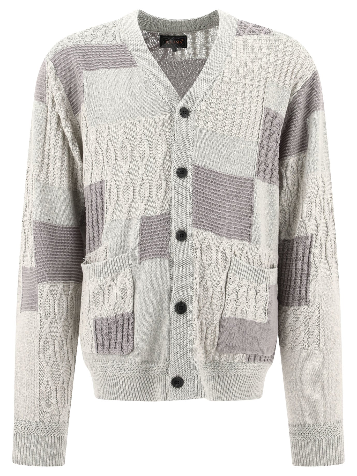 Beams Plus-Patchwork Knitwear Grey-Uomo