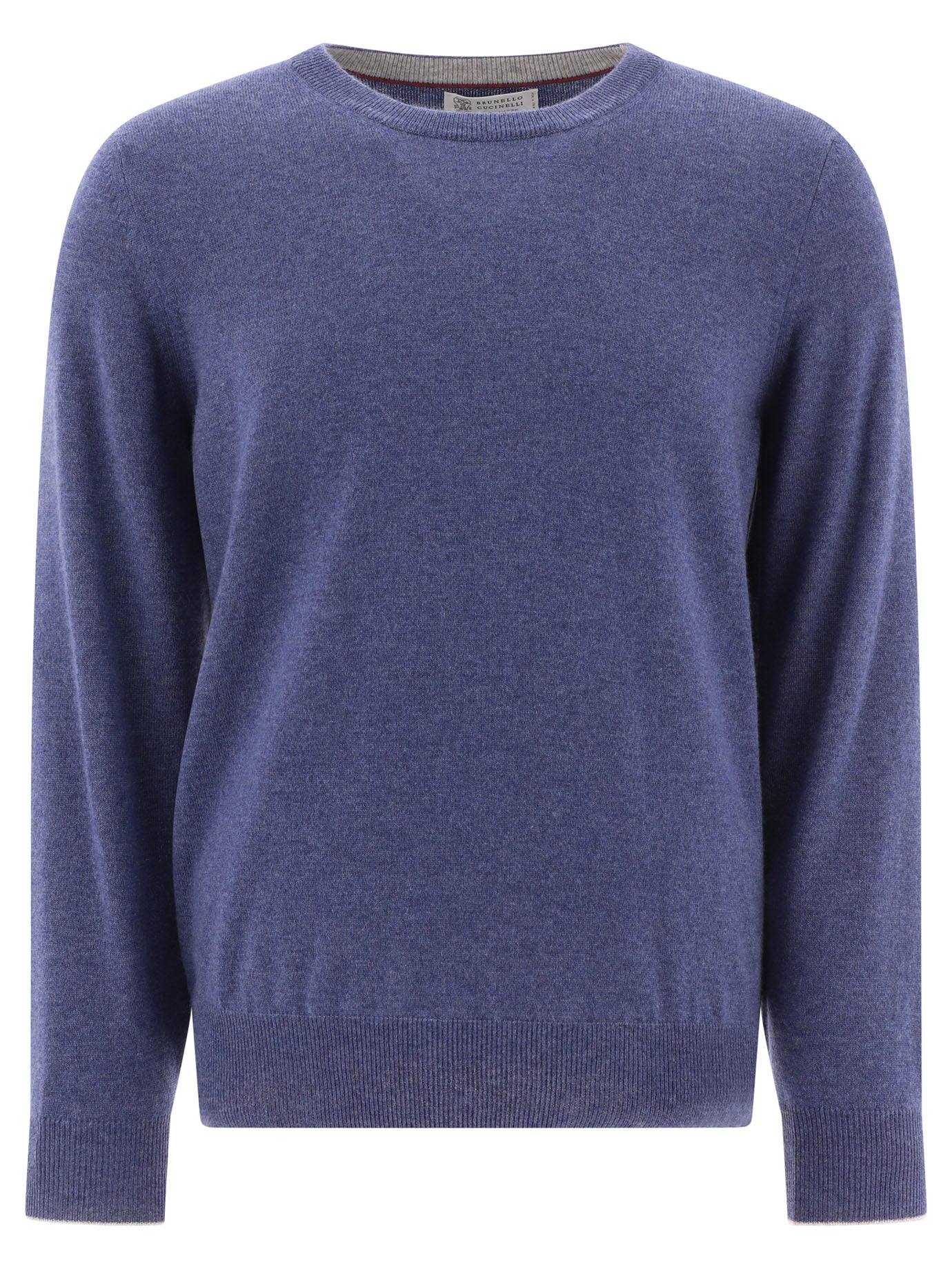 Brunello Cucinelli-Cashmere Sweater Knitwear Blu-Uomo