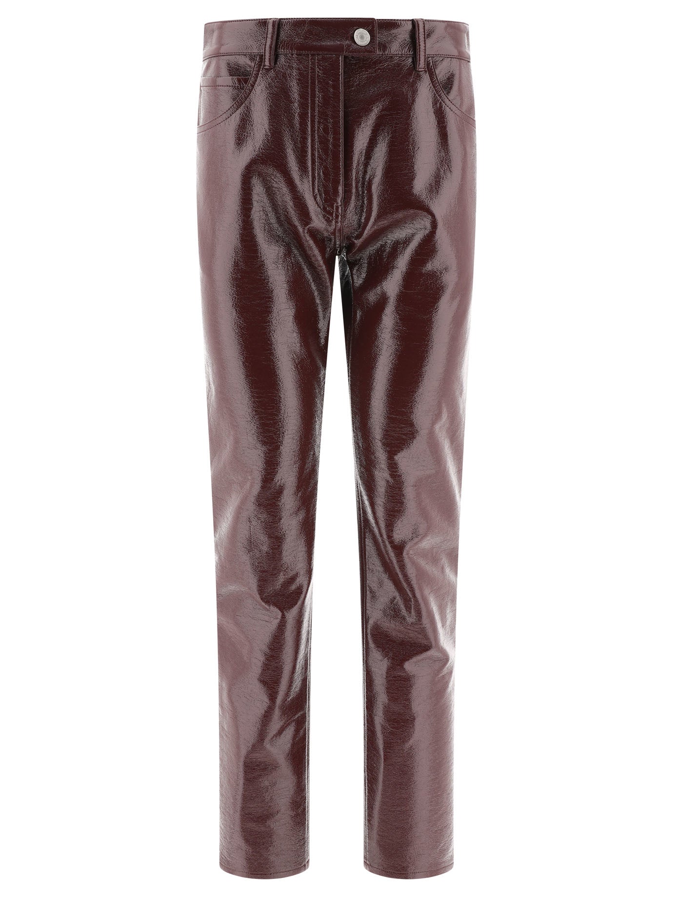 CourrèGes-Reedition Vinyl Trousers Bordeaux-Donna